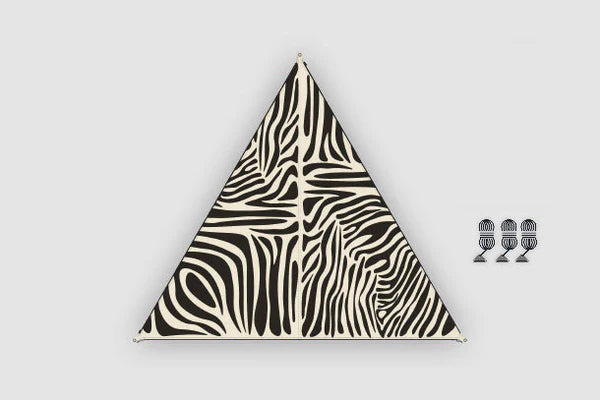 Verbindbares Sonnensegel TC-Zip-Canvas Zebra Druck, 50054