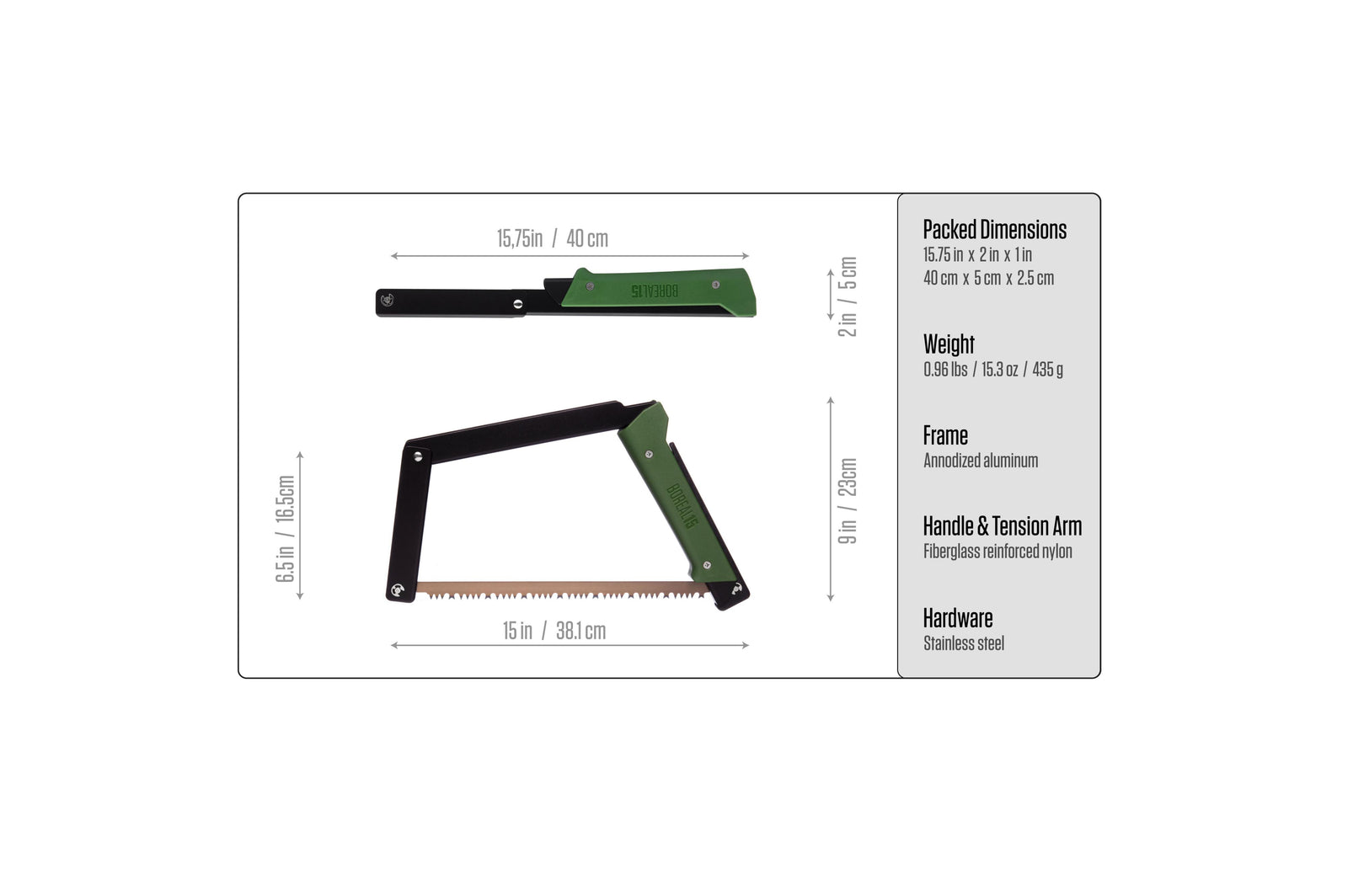 Boreal 15 Green Handle