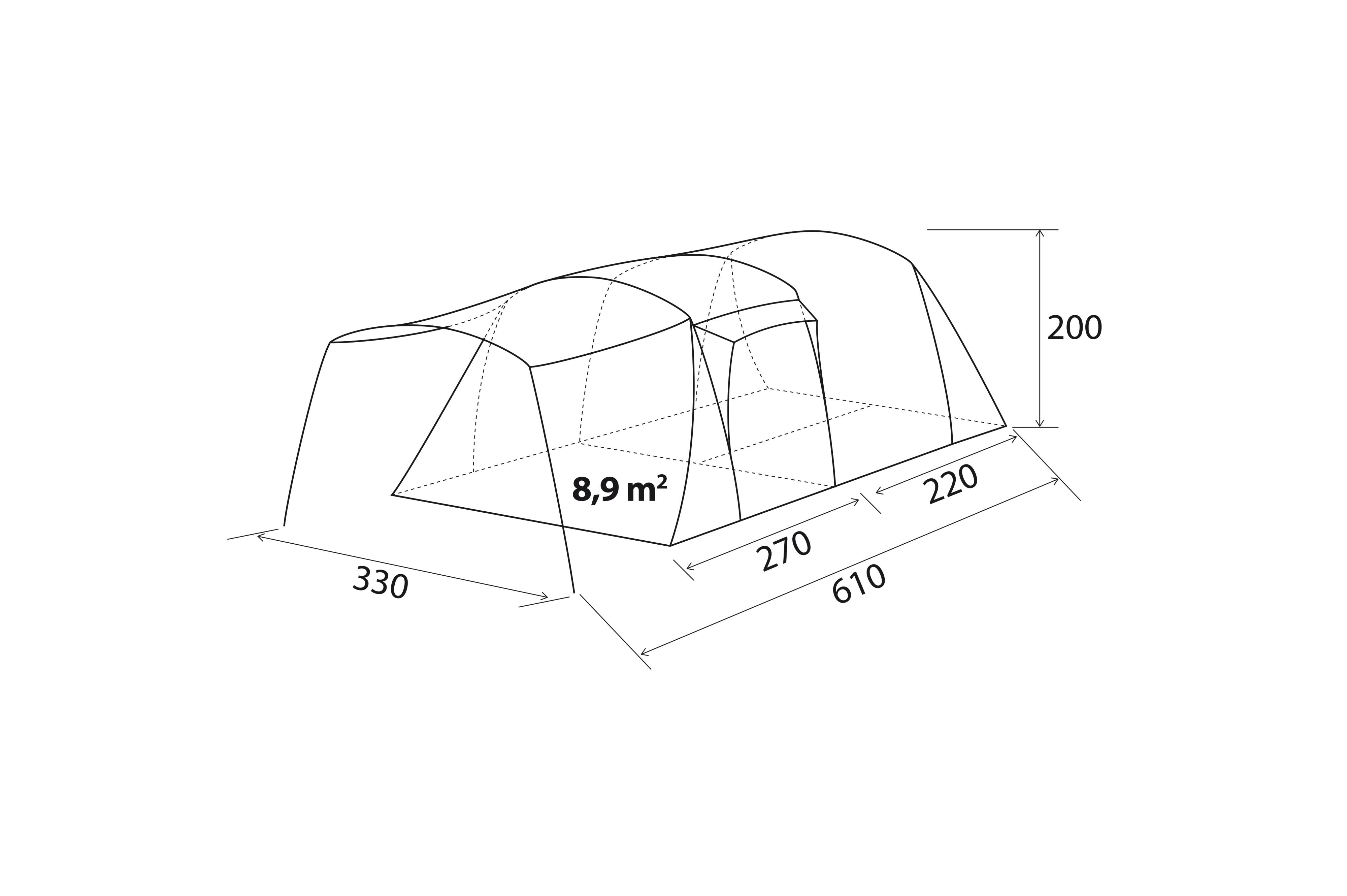 Brunner - Bullet 5 - 330x610xH200 cm - 5 Personen Zelte