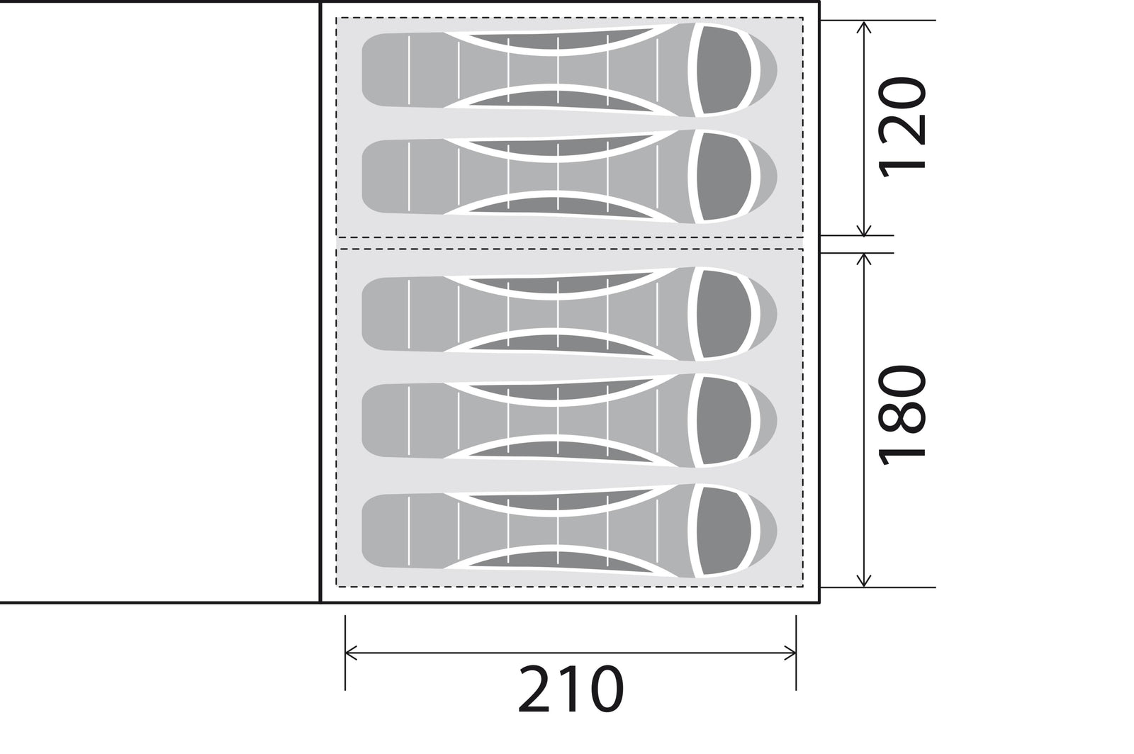 Brunner - Bullet 5 - 330x610xH200 cm - 5 Personen Zelte