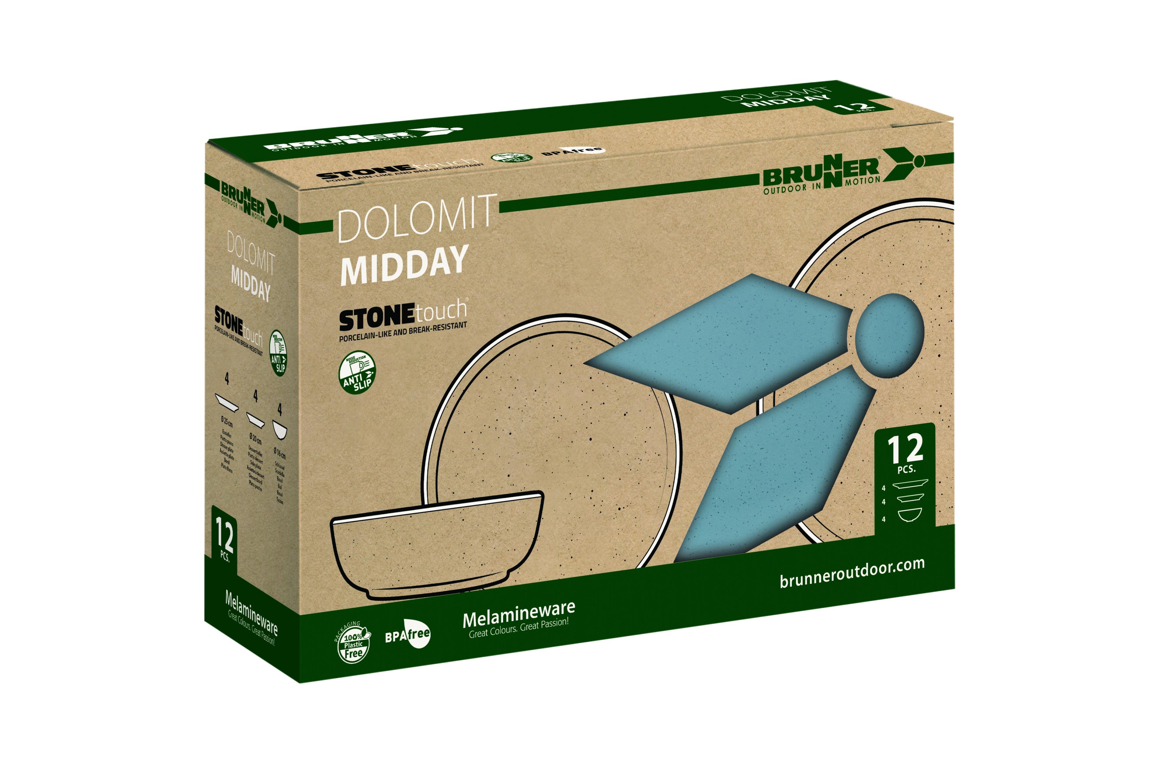 Brunner - Midday Dolomit - 4xØ16cm, 4xØ20cm, 4xØ25cm - Camping Zubehör