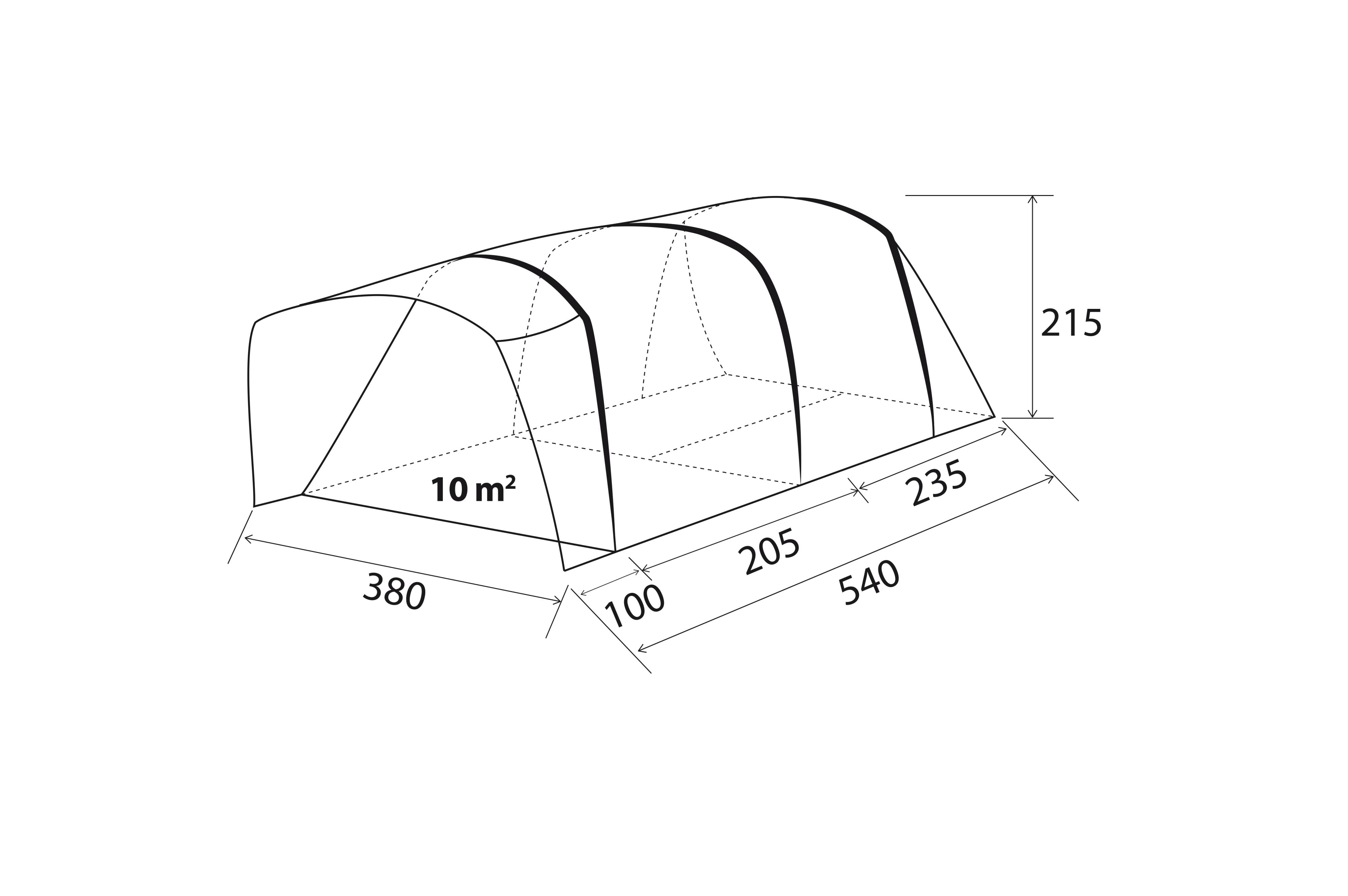 Brunner - Paraiso 5/6 - 370x600xH215 cm - 5 Personen Zelte
