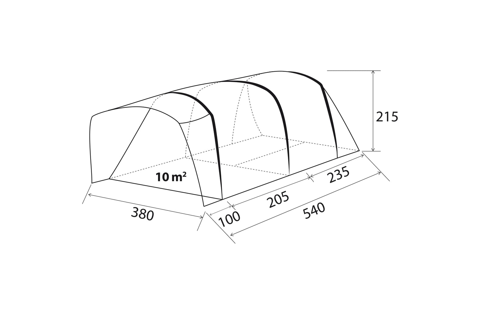 Brunner - Paraiso 5/6 - 370x600xH215 cm - 5 Personen Zelte