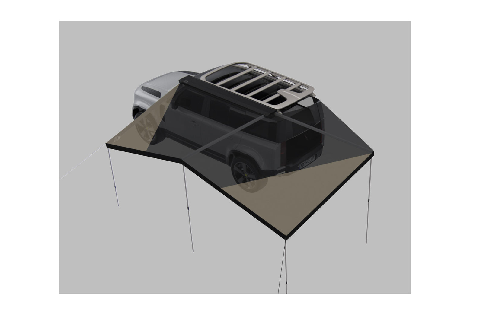 270° Car Awning, Left-Side Mounting