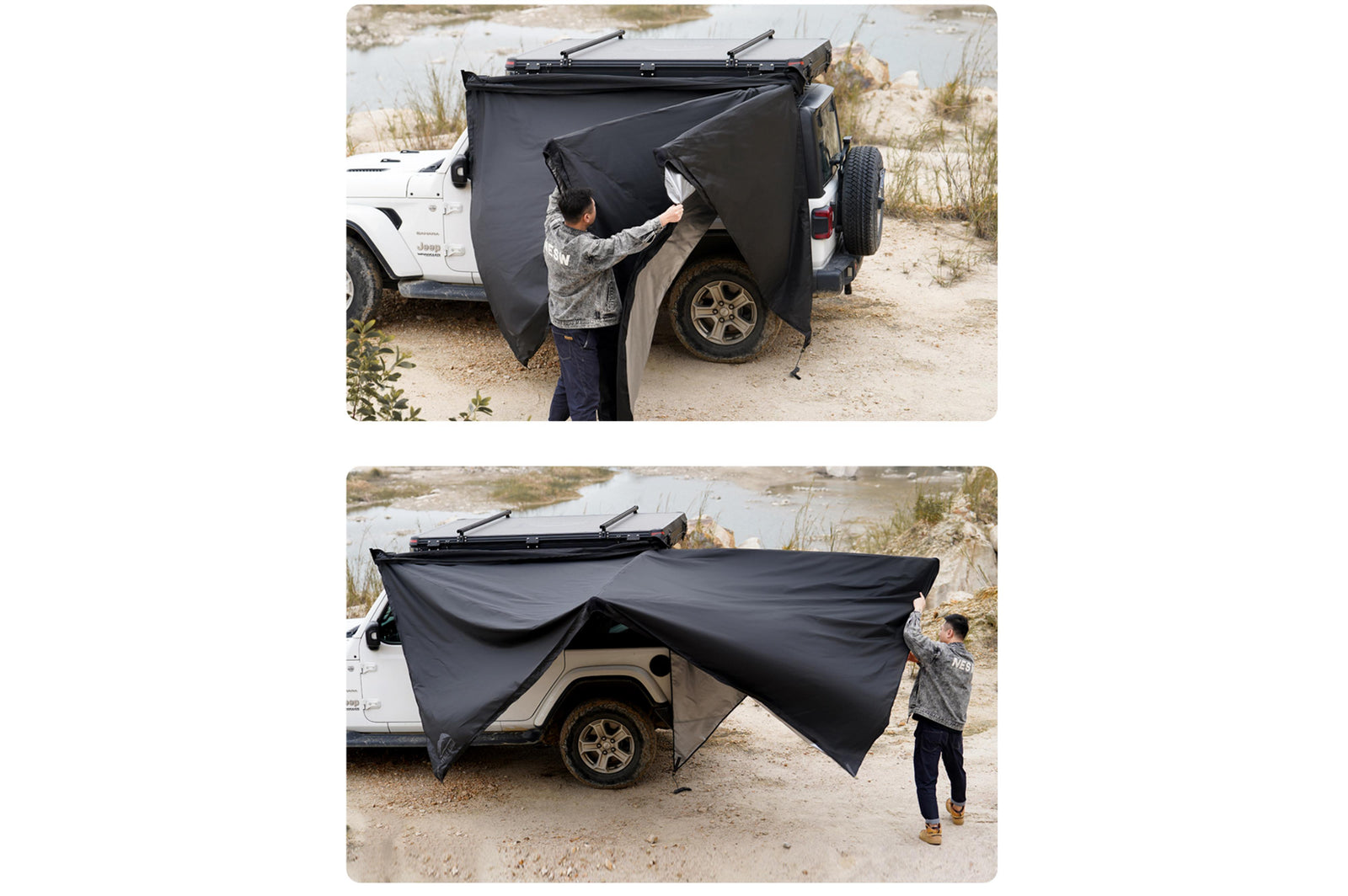 270° Car Awning, Left-Side Mounting