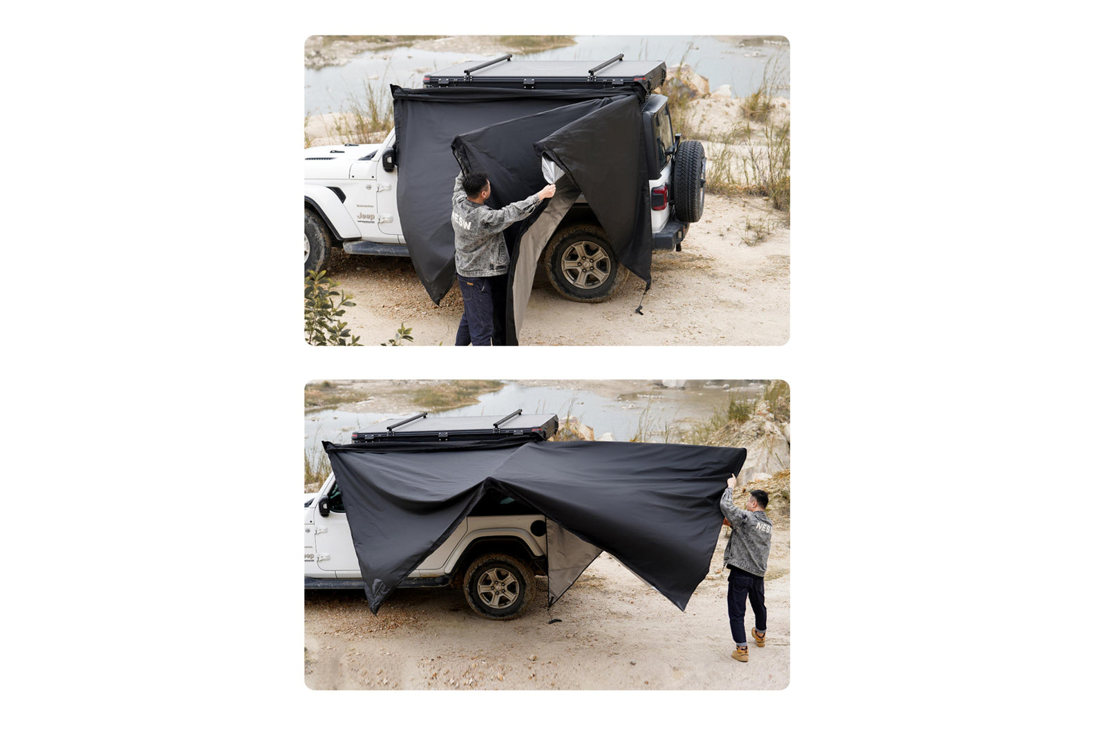 270° Car Awning, Right-Side Mounting