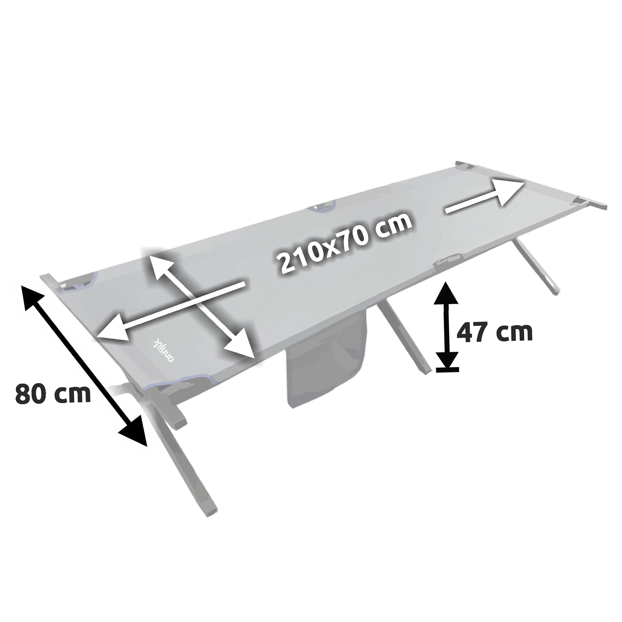 Annjuk - Kiona Camping Cot - 210 x 80 x 47cm - Camping Möbel