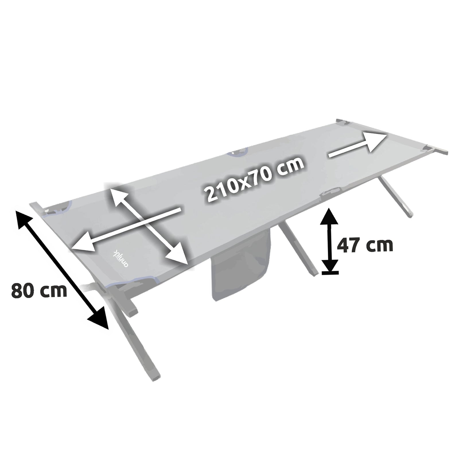 Annjuk - Kiona Camping Cot - 210 x 80 x 47cm - Camping Möbel