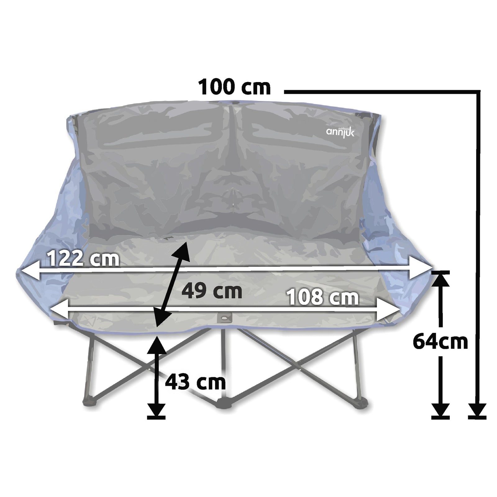 Annjuk - Naira XL Chair - 49 x 122 x 100cm - Camping Stühle
