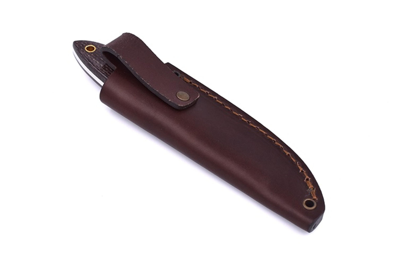 Brisa - Bobtail 80 - Bison Micarta- Scandi - Leather - 17 cm - Bushcraft knives