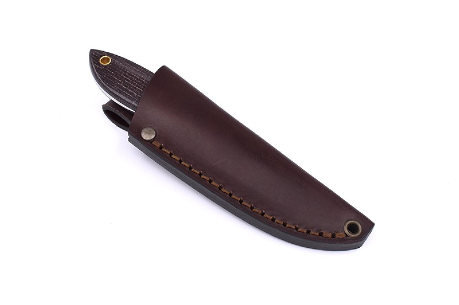 Brisa - Bobtail 80 - Bison Micarta- Scandi - Leather - 17 cm - Bushcraft knives