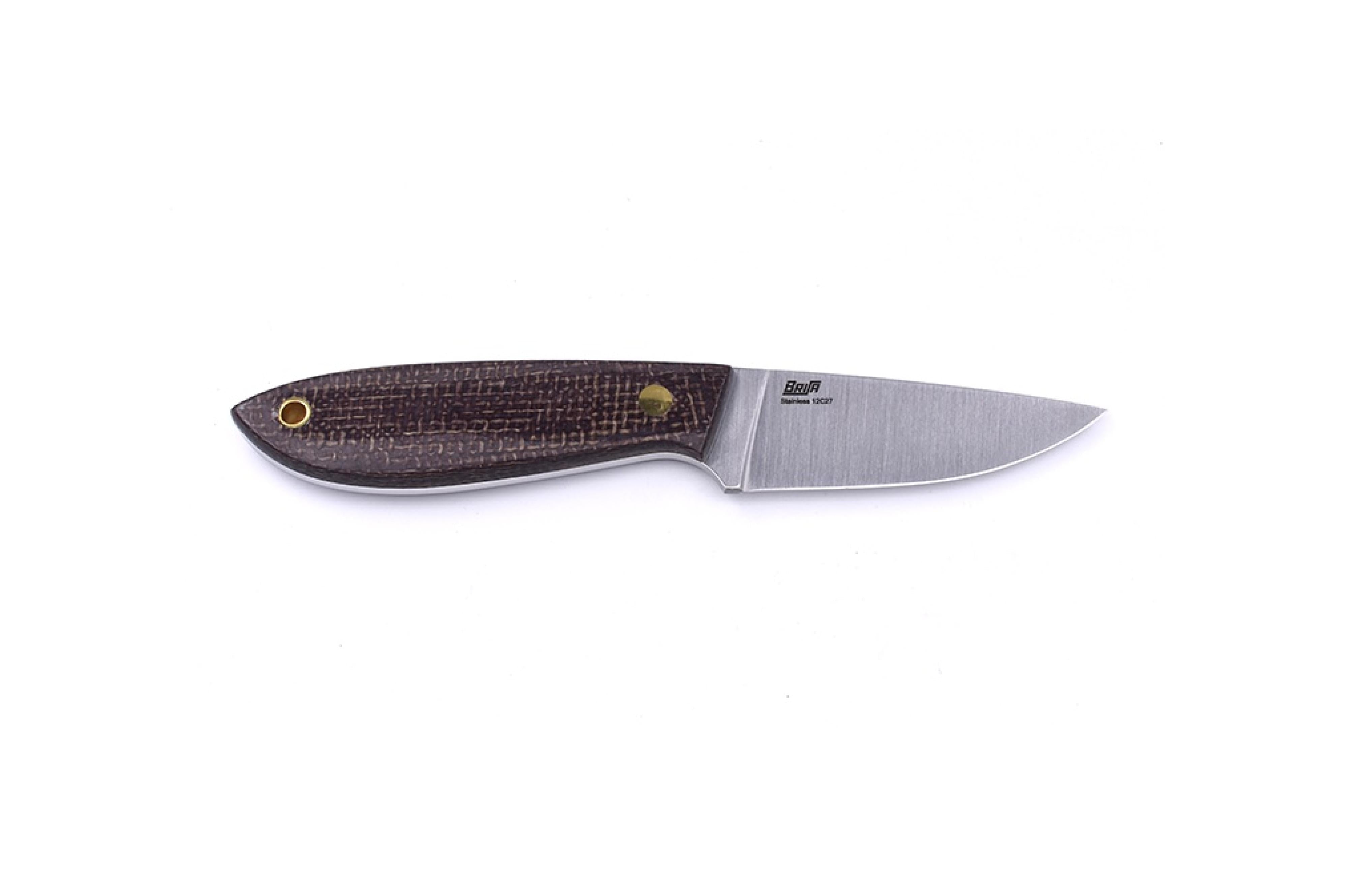 Brisa - Bobtail 80 - BisonMicarta - Flat - Kydex - 17 cm - Bushcraft knives