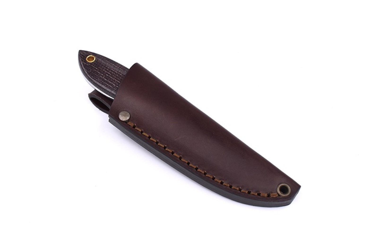 Brisa - Bobtail 80 - BisonMicarta - Flat - Leather - 17 cm - Bushcraft knives