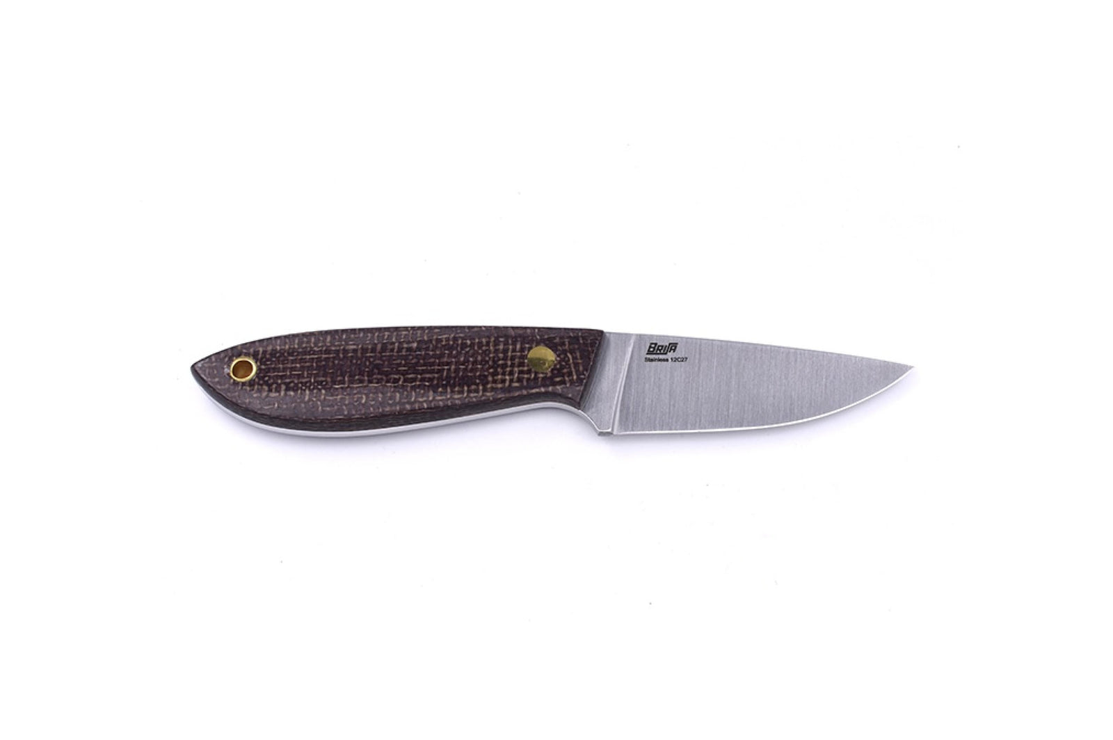 Brisa - Bobtail 80 - BisonMicarta - Flat - Leather - 17 cm - Bushcraft knives