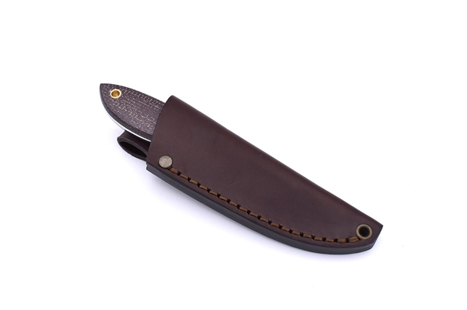Brisa - Bobtail 80 - BisonMicarta - Flat - Leather - 17 cm - Bushcraft knives