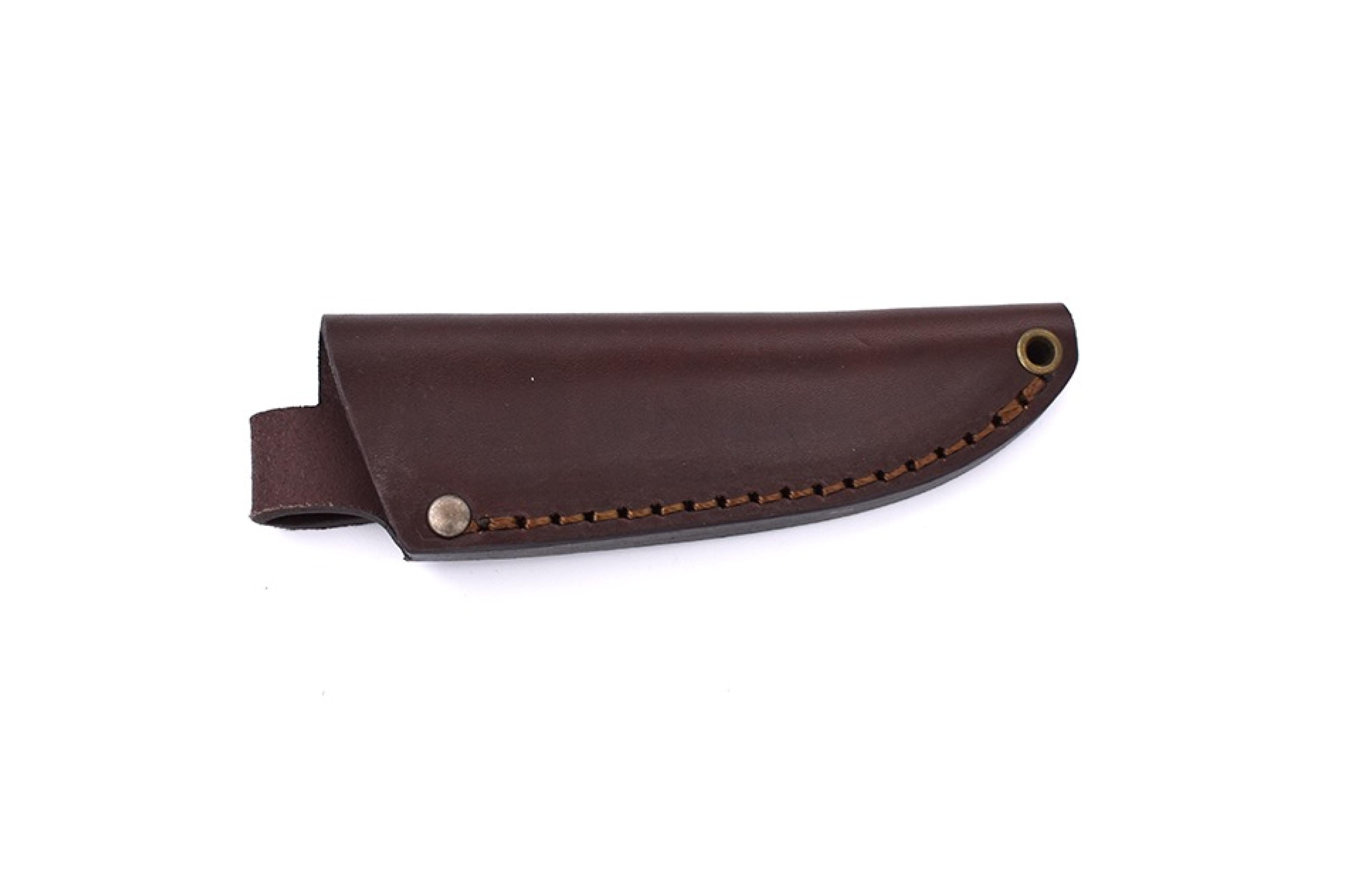 Brisa - Bobtail 80 - BisonMicarta - Flat - Leather - 17 cm - Bushcraft knives