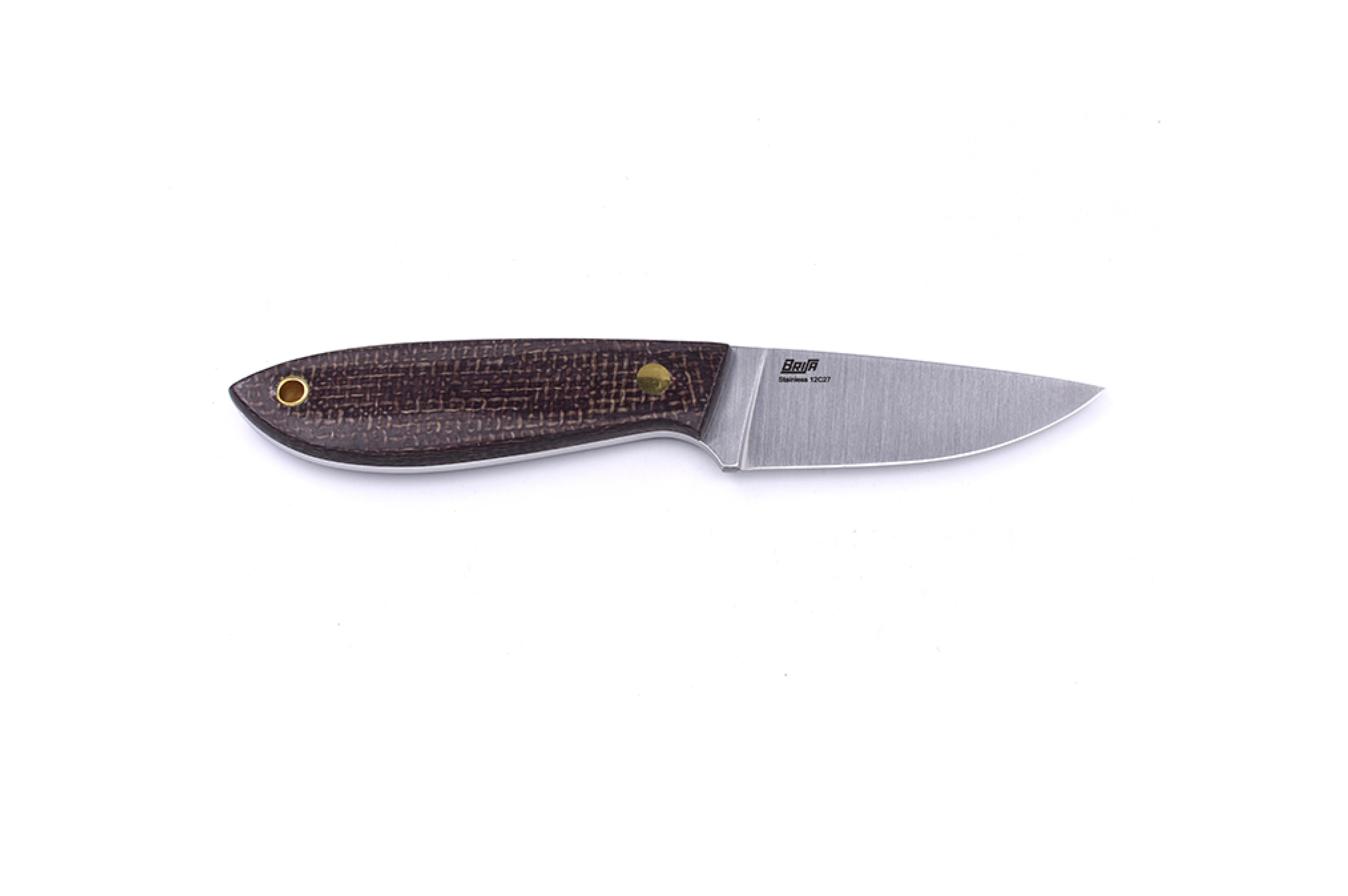 Brisa - Bobtail 80 - BisonMicarta - Flat - Multicarry - 17 cm - Bushcraft knives