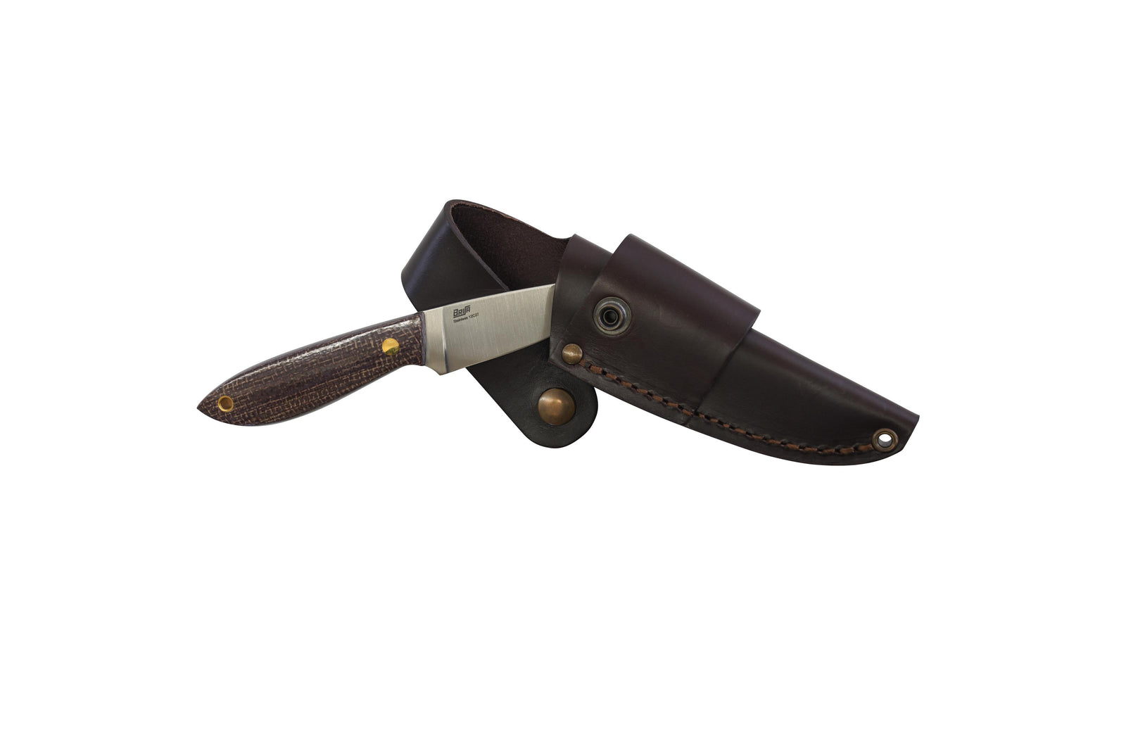 Brisa - Bobtail 80 - BisonMicarta - Flat - Multicarry - 17 cm - Bushcraft knives