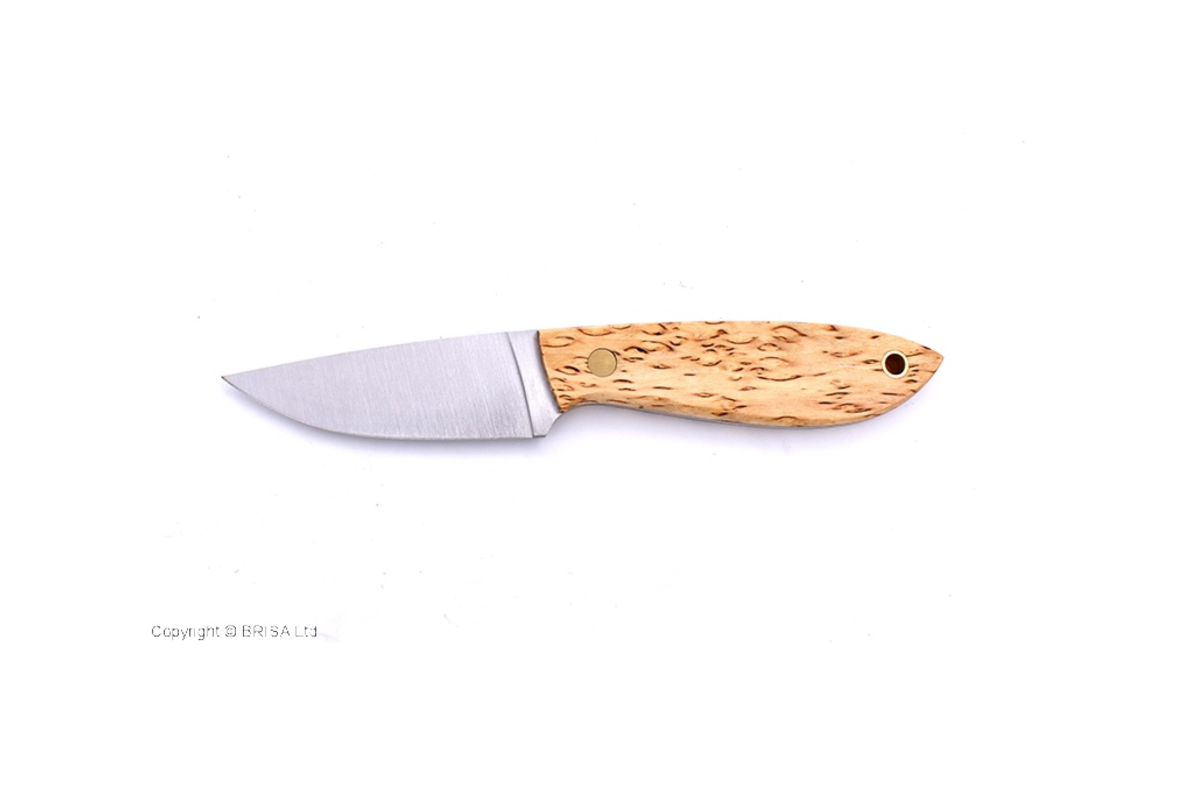 Brisa - Bobtail 80 - CurlyBirch - Flat - Multicarry - 17 cm - Bushcraft knives