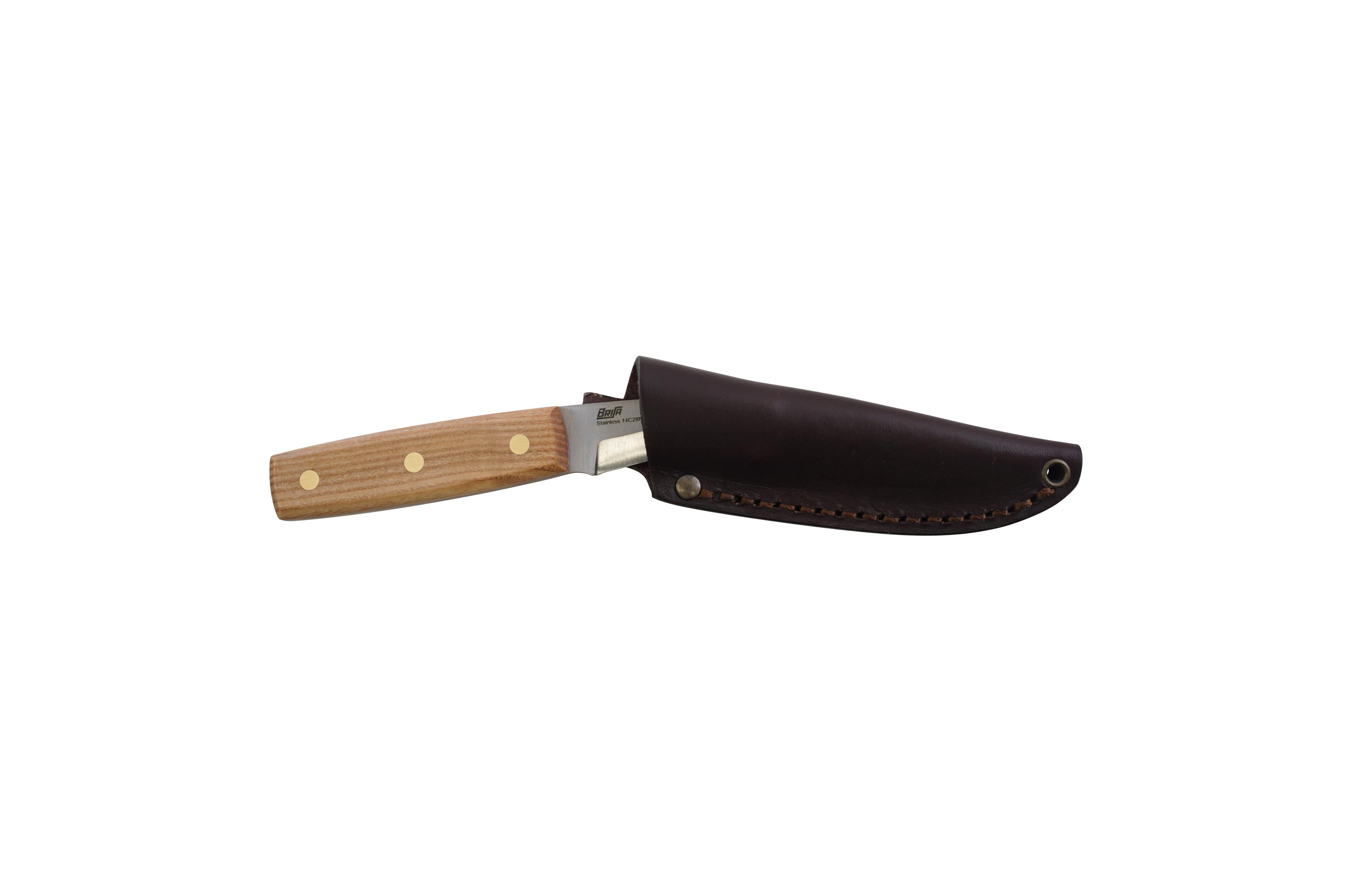 Brisa - Crafter 70 - Ash - Scandi - Leather - 17 cm - Carving knives