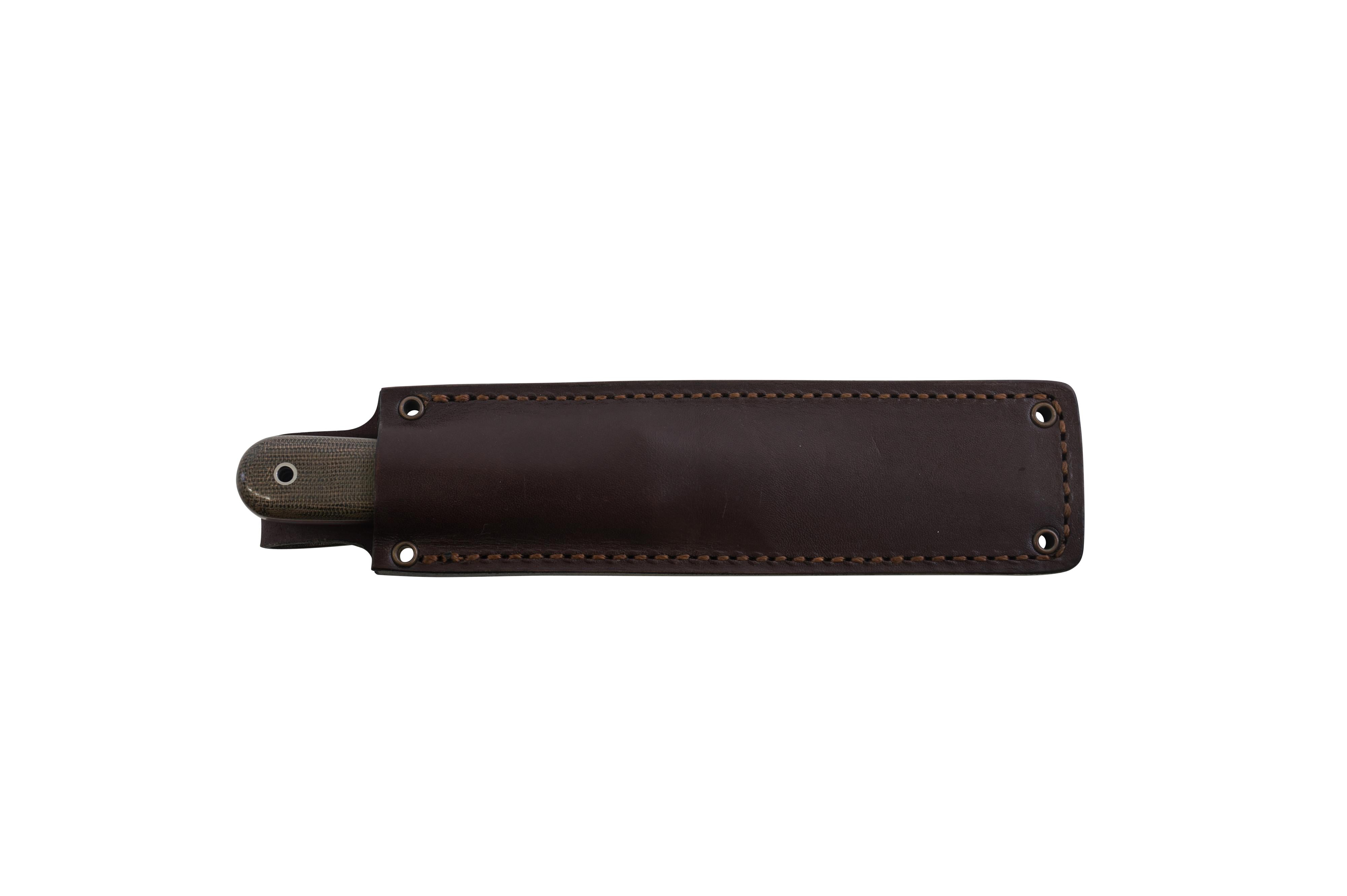 Brisa - Kephart 115 - GreenMicarta - Flat - Leather - 22 cm - Bushcraft knives