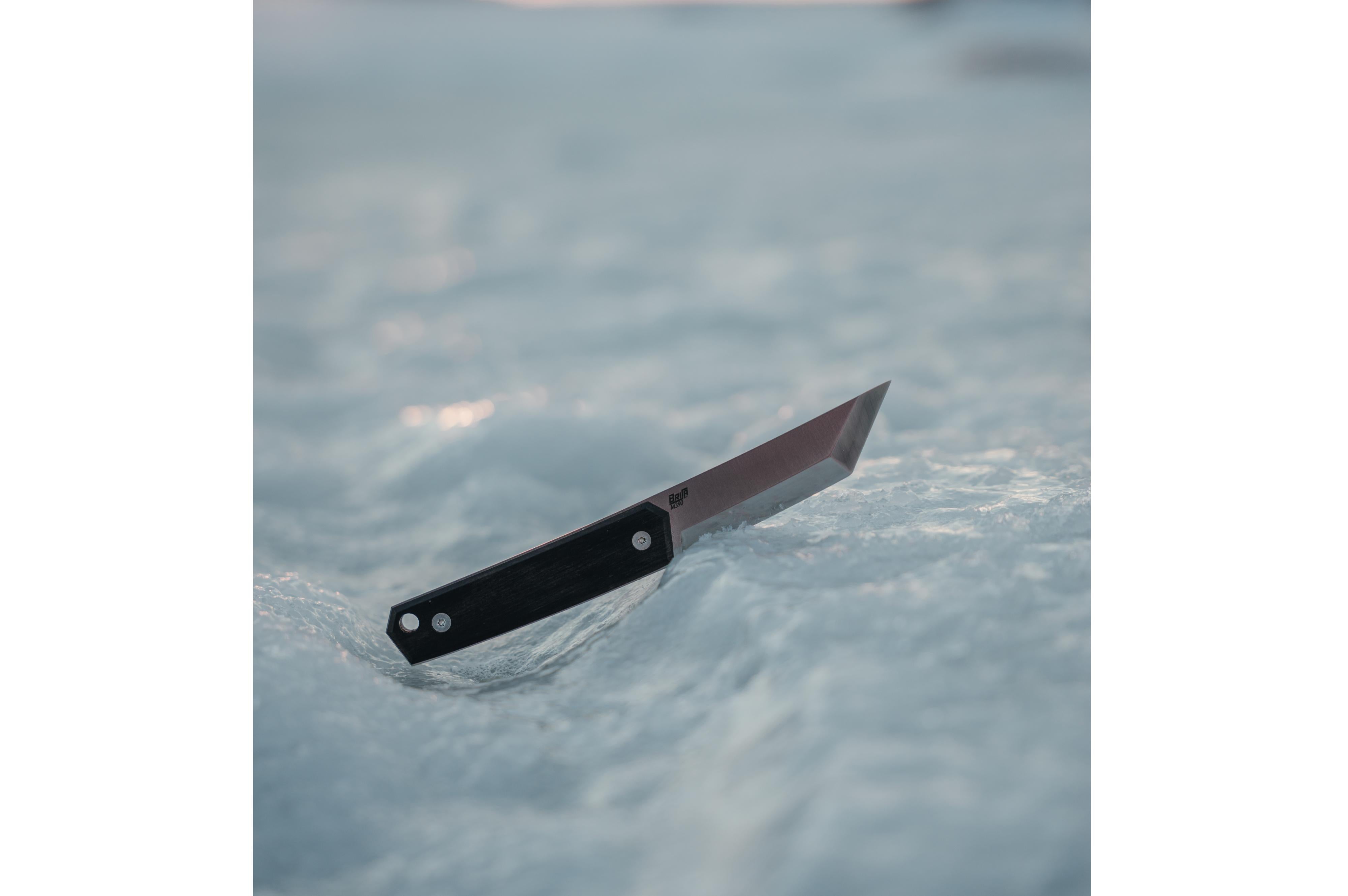 Brisa - Kwaiken 90 - Ebony - Scandi - Cognac - 19 cm - Bushcraft knives