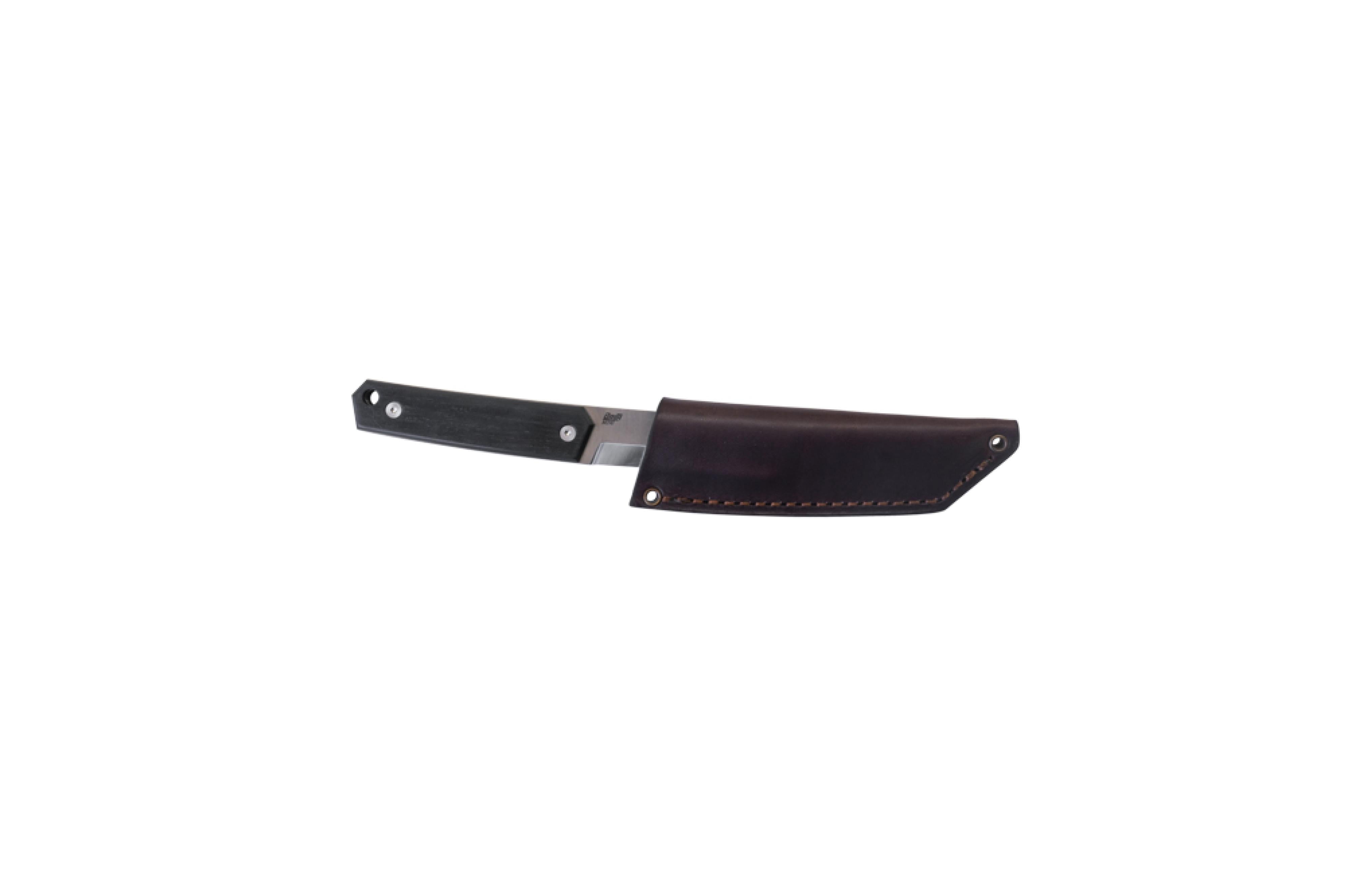 Brisa - Kwaiken 90 - Ebony - Scandi - Leather - 19 cm - Bushcraft knives