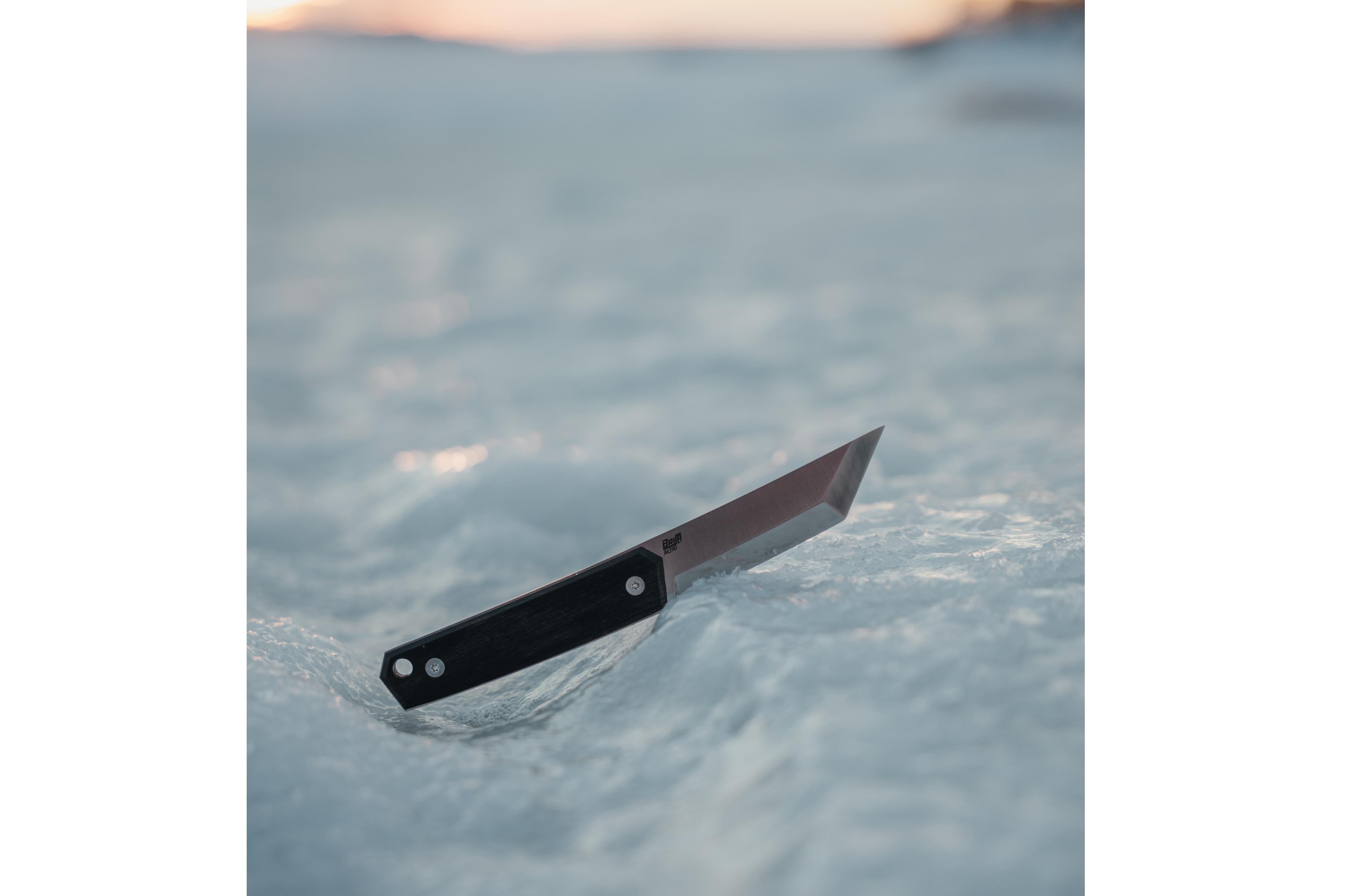 Brisa - Kwaiken 90 - Ebony - Scandi - Leather - 19 cm - Bushcraft knives