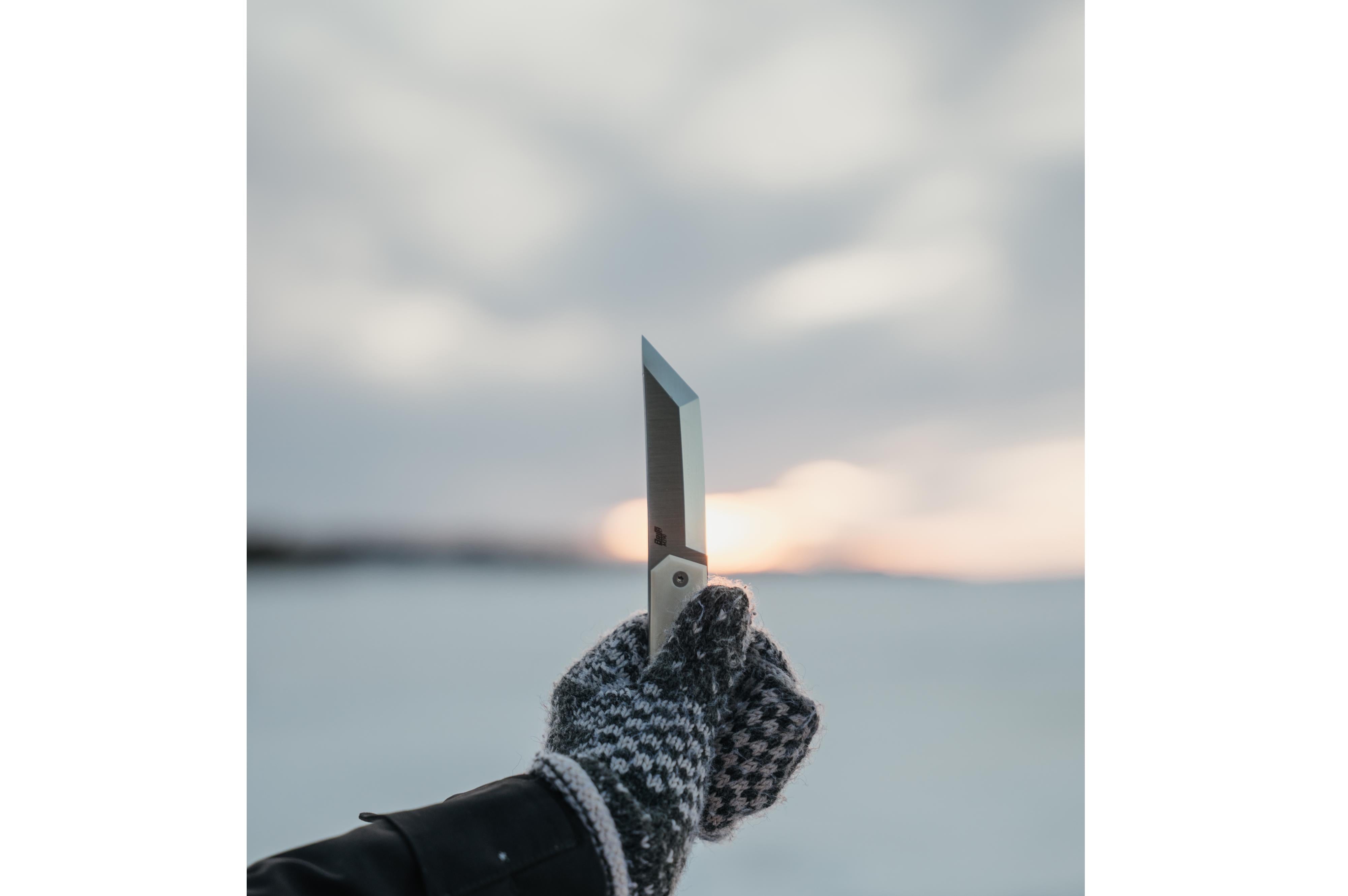 Brisa - Kwaiken 90 - IvoryMicarta -Scandi - Cognac - 19 cm - Bushcraft knives