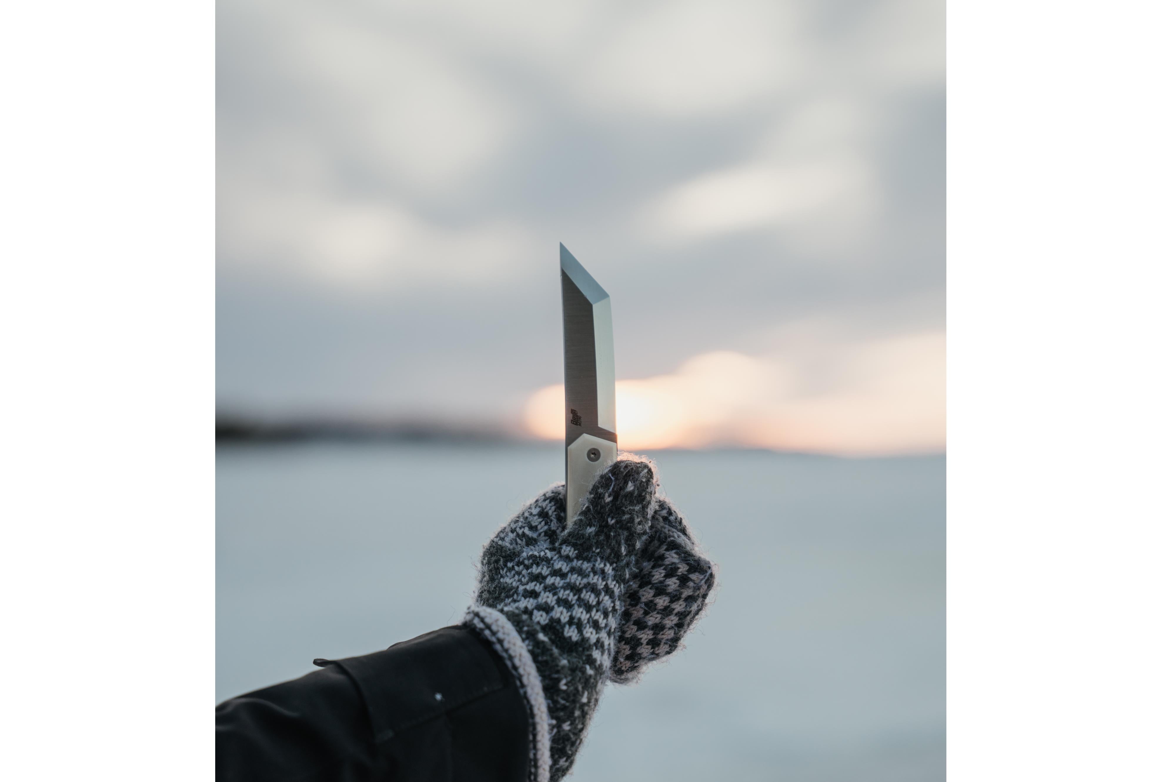 Brisa - Kwaiken 90 - IvoryMicarta - Scandi - Leather - 19 cm - Bushcraft knives