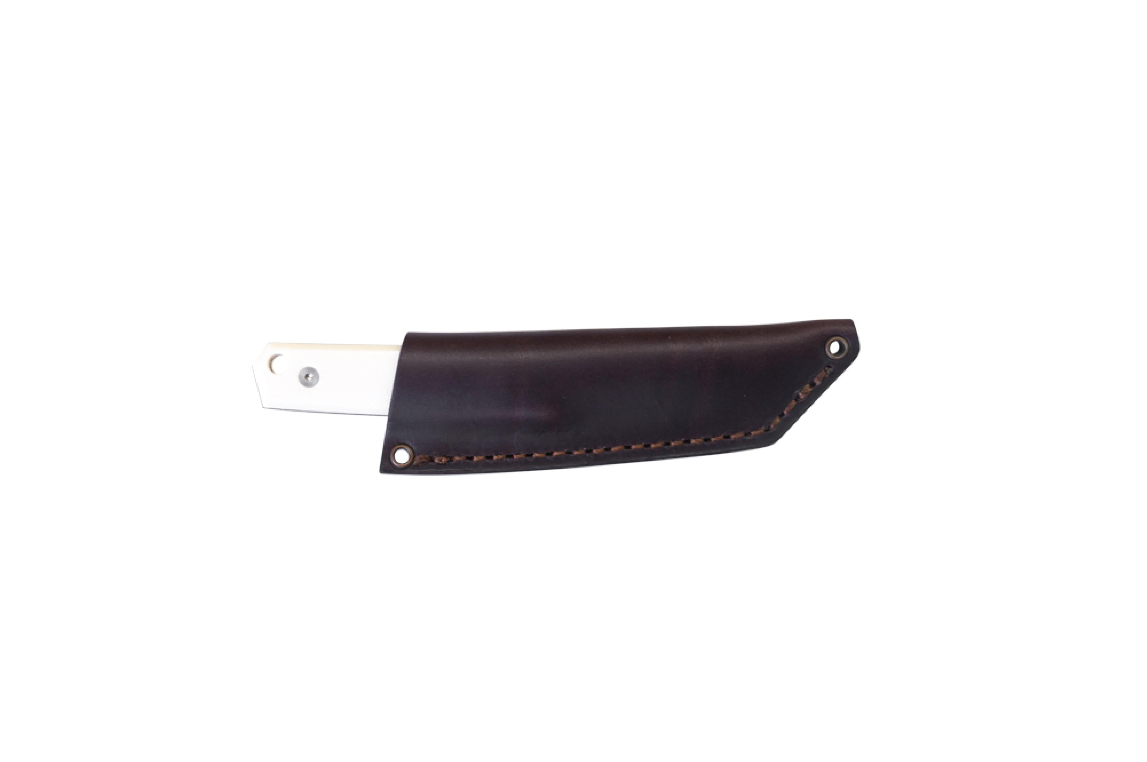 Brisa - Kwaiken 90 - IvoryMicarta - Scandi - Leather - 19 cm - Bushcraft knives