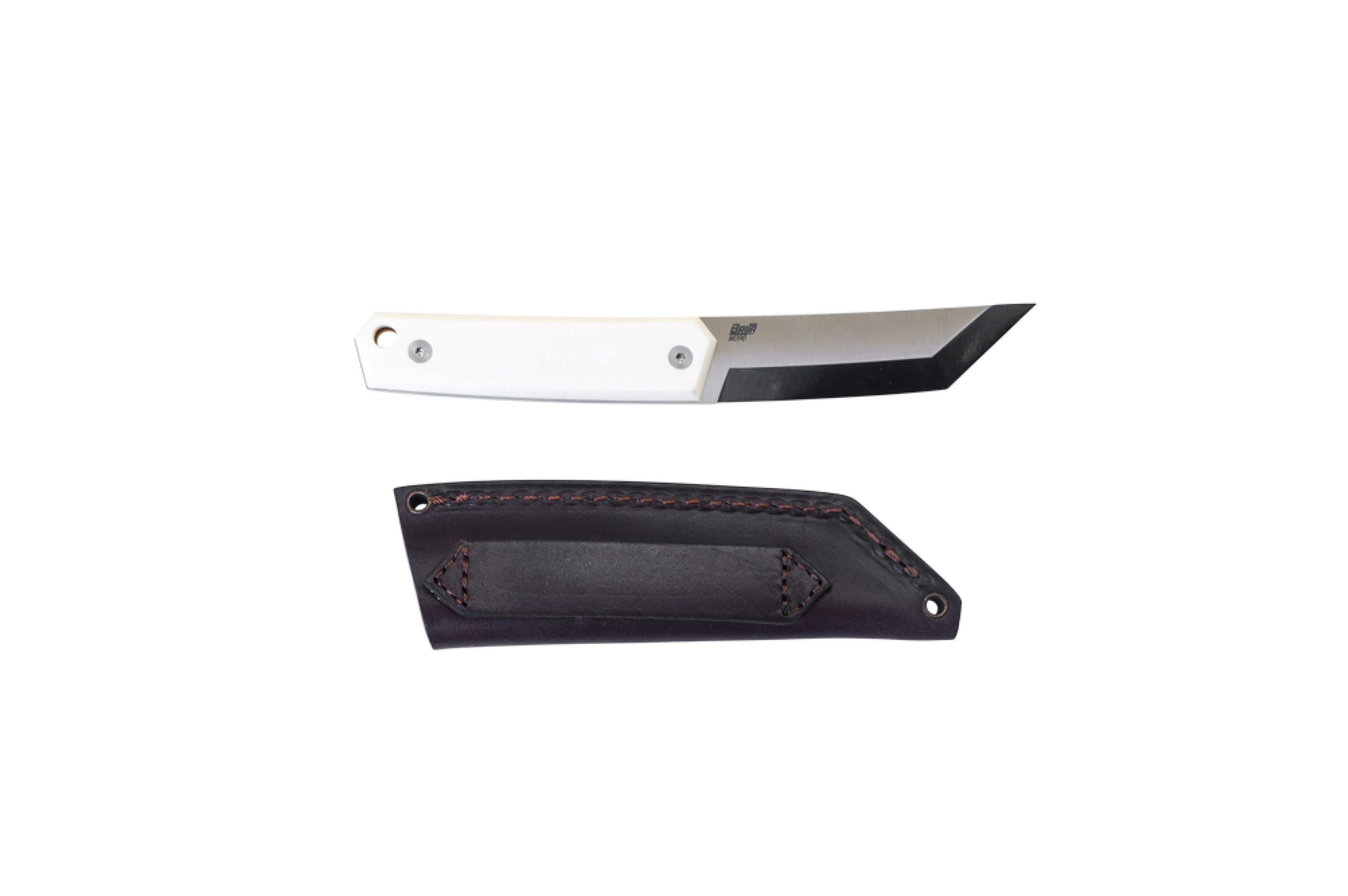 Brisa - Kwaiken 90 - IvoryMicarta - Scandi - Leather - 19 cm - Bushcraft knives