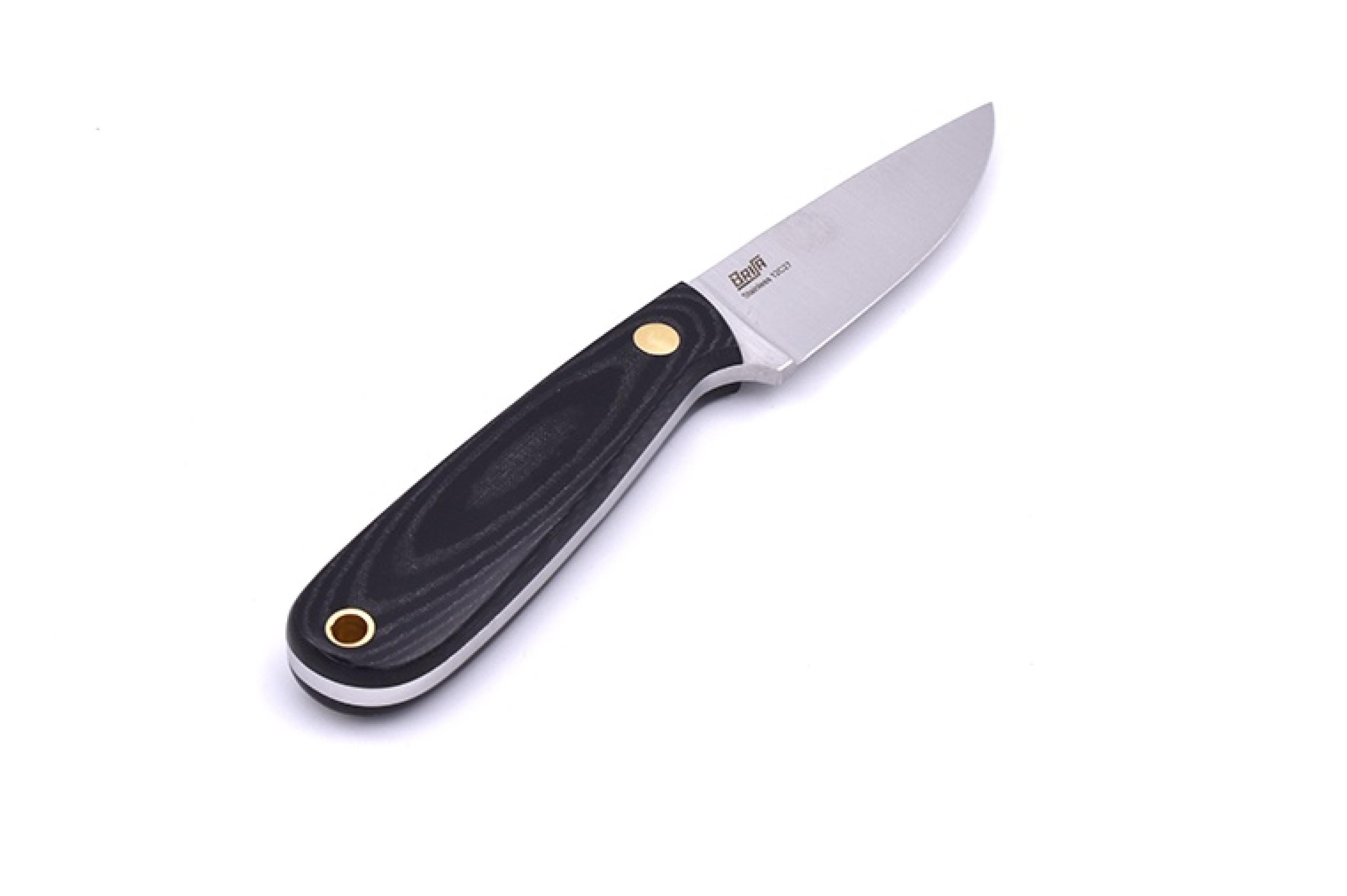 Brisa - Necker 70 - BlackMicarta - Flat - Multicarry - 16 cm - Carving knives