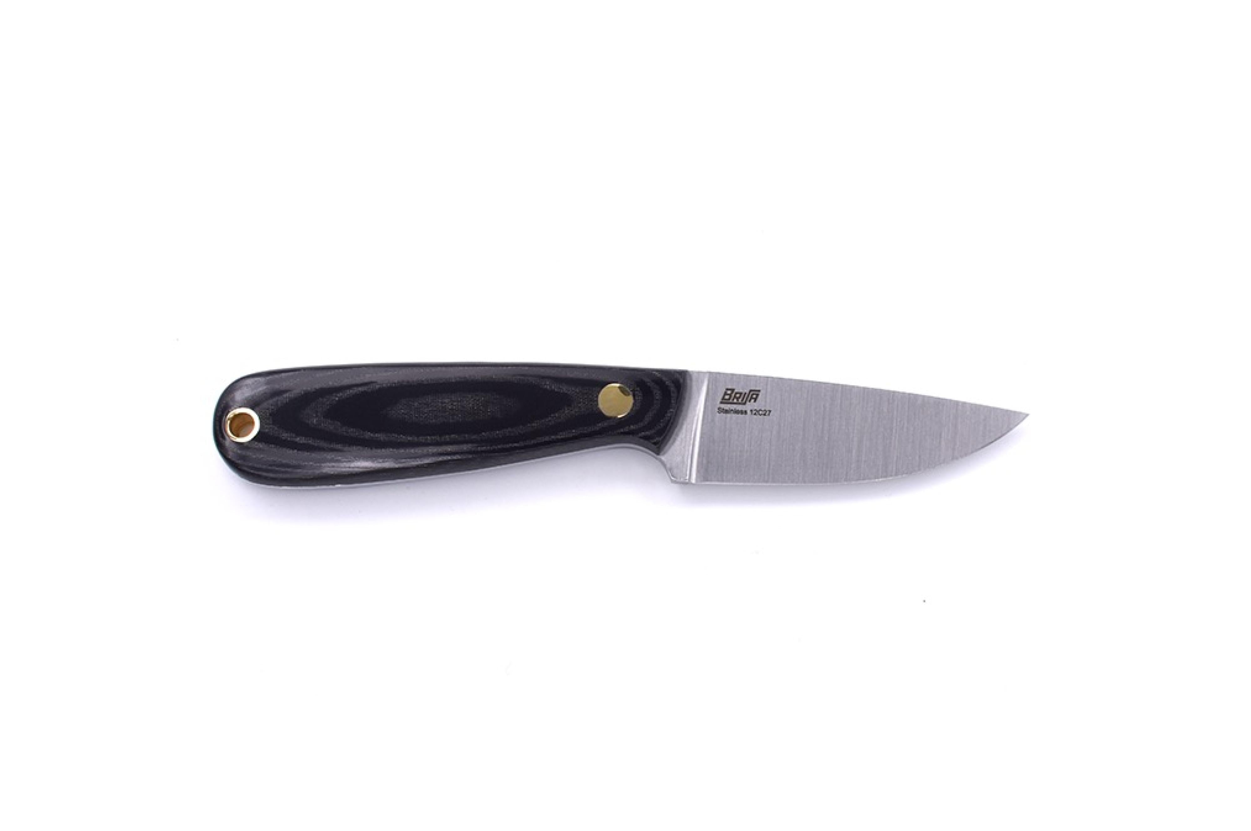 Brisa - Necker 70 - BlackMicarta - Flat - Multicarry - 16 cm - Carving knives