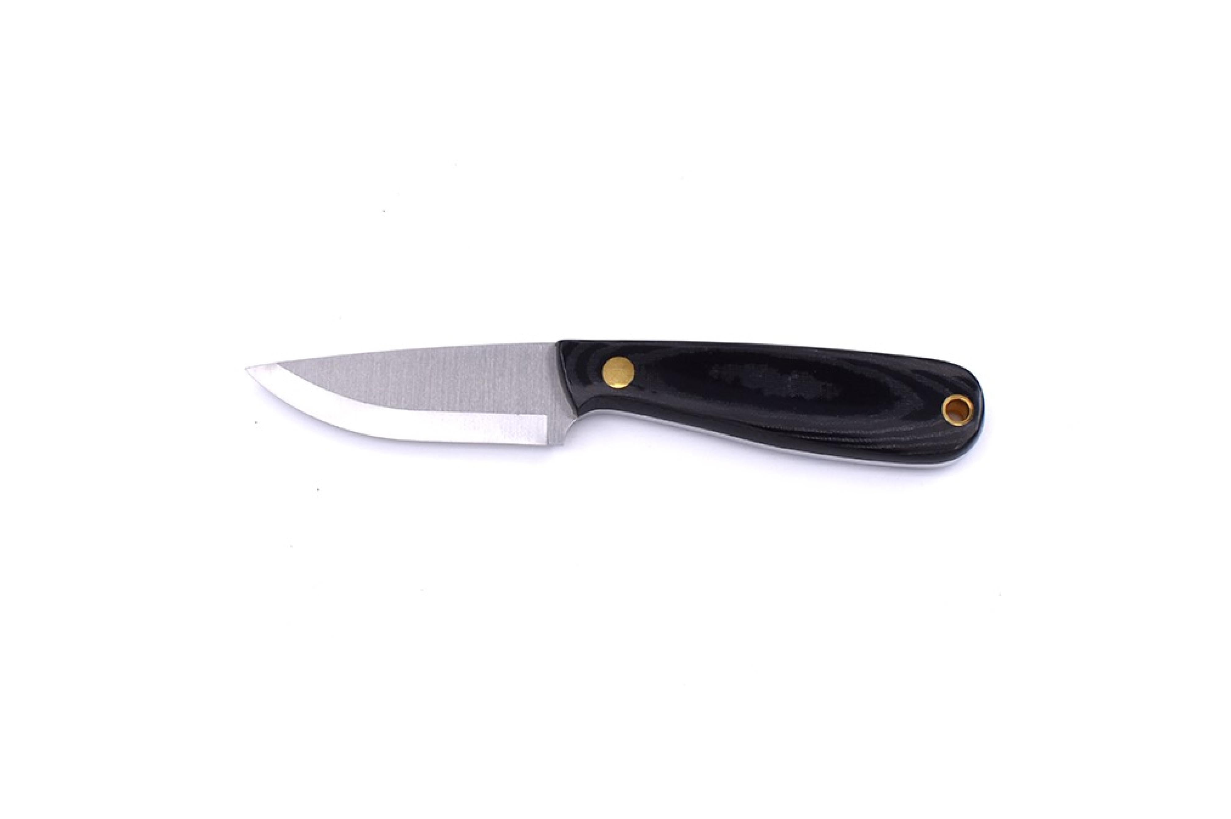 Brisa - Necker 70 - BlackMicarta - Scandi - Leather - 16 cm - Carving knives