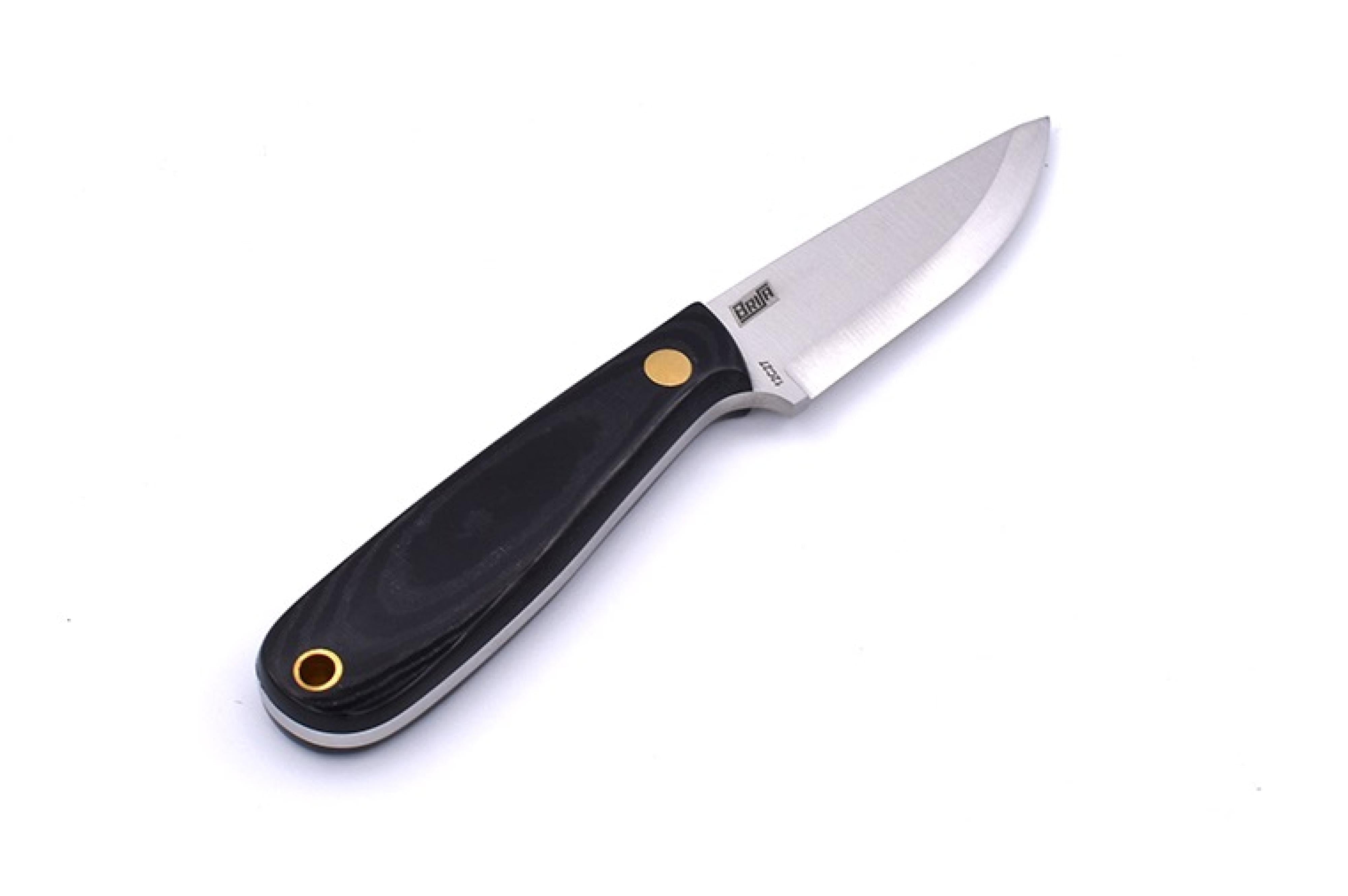Brisa - Necker 70 - BlackMicarta - Scandi - Leather - 16 cm - Carving knives
