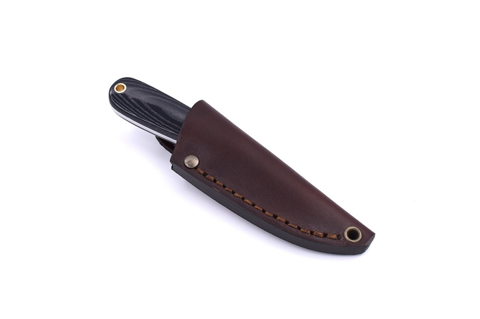 Brisa - Necker 70 - BlackMicarta - Scandi - Leather - 16 cm - Carving knives
