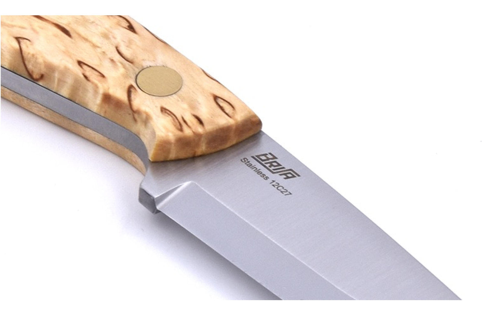 Brisa - Necker 70 - CurlyBirch - Scandi - Leather - 16 cm - Carving knives