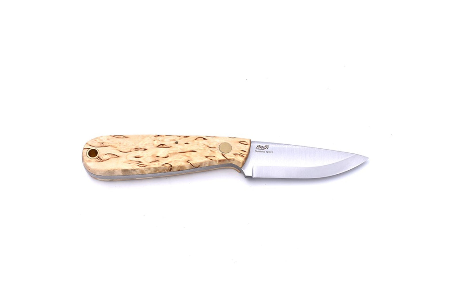 Brisa - Necker 70 - CurlyBirch - Scandi - Leather - 16 cm - Carving knives