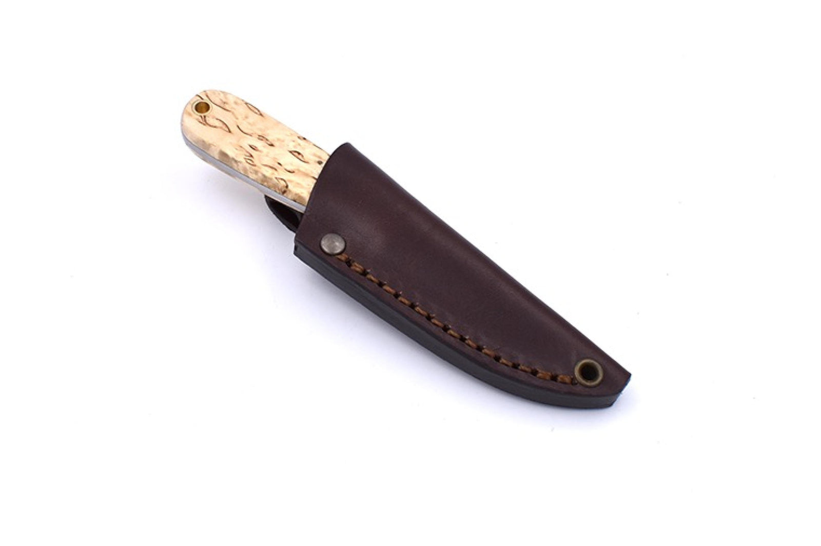 Brisa - Necker 70 - CurlyBirch - Scandi - Leather - 16 cm - Carving knives