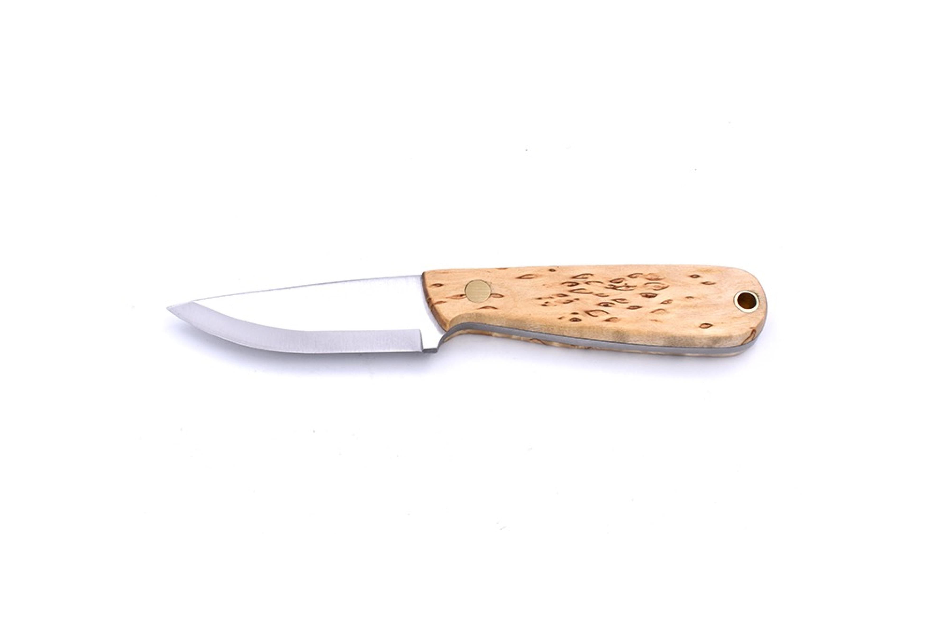 Brisa - Necker 70 - CurlyBirch - Scandi - Leather - 16 cm - Carving knives