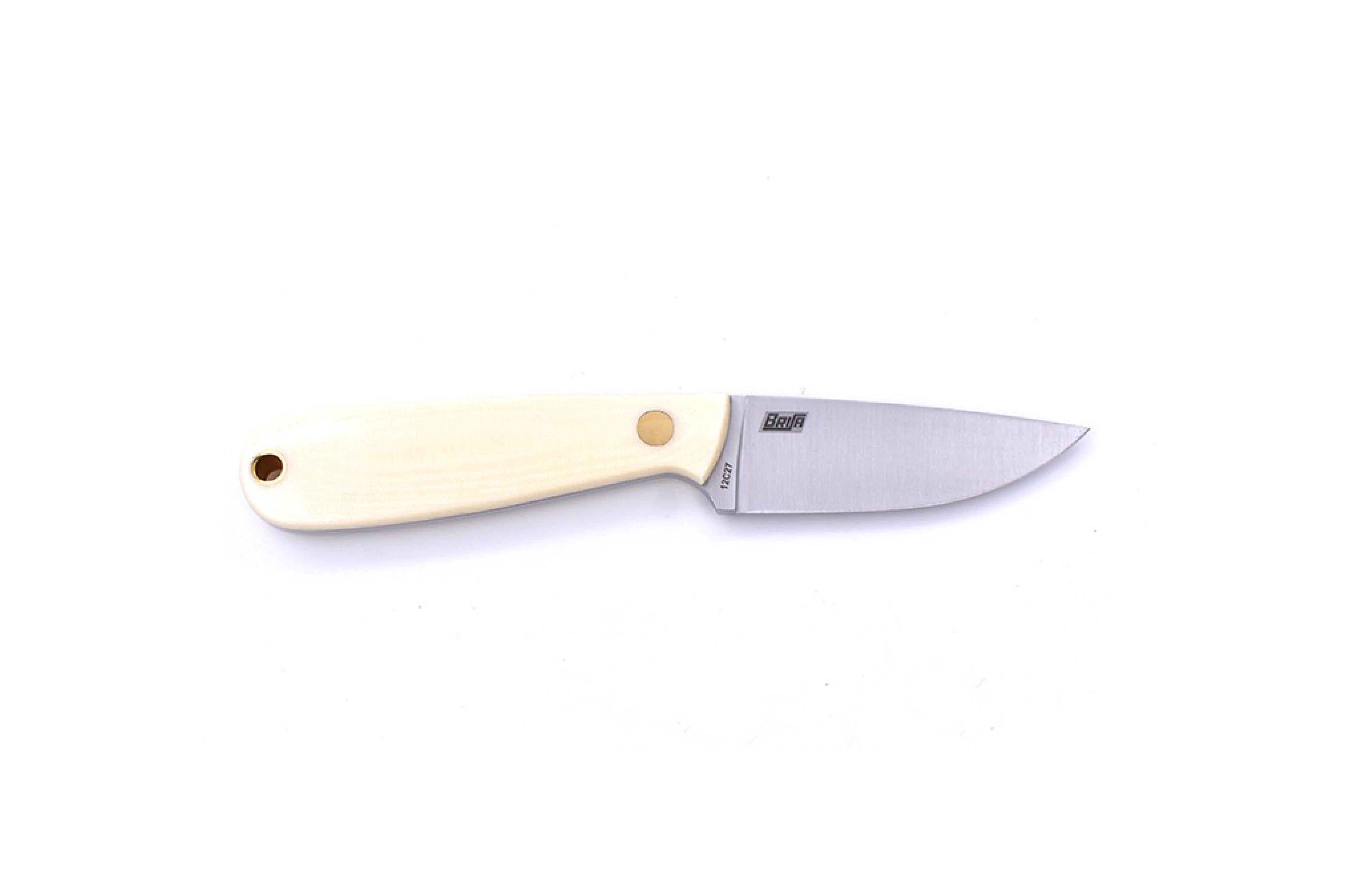 Brisa - Necker 70 - IvoryMicarta - Flat - Leather - 16 cm - Carving knives