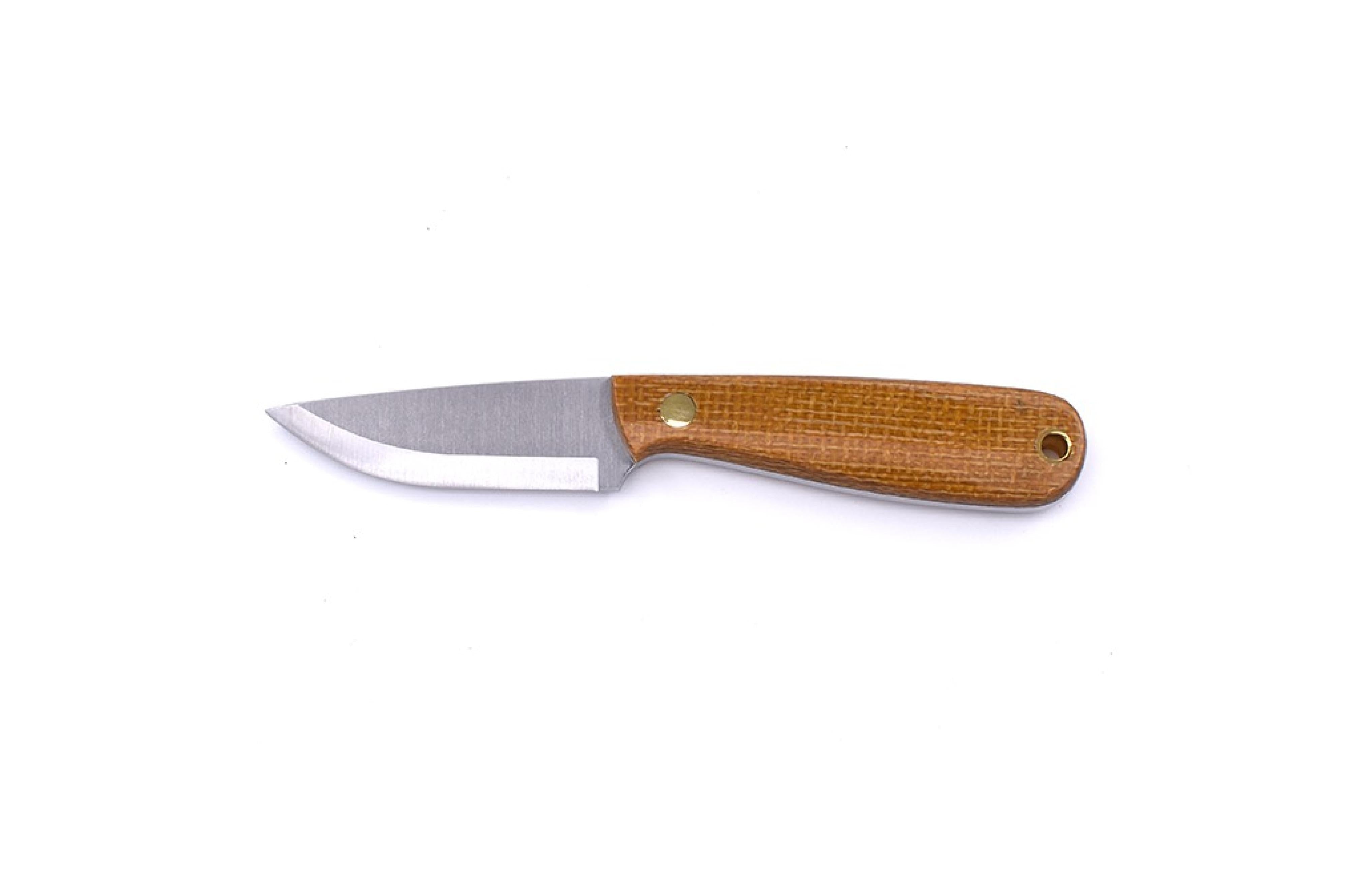 Brisa - Necker 70 - MustardMicarta - Scandi - Leather - 16 cm - Carving knives