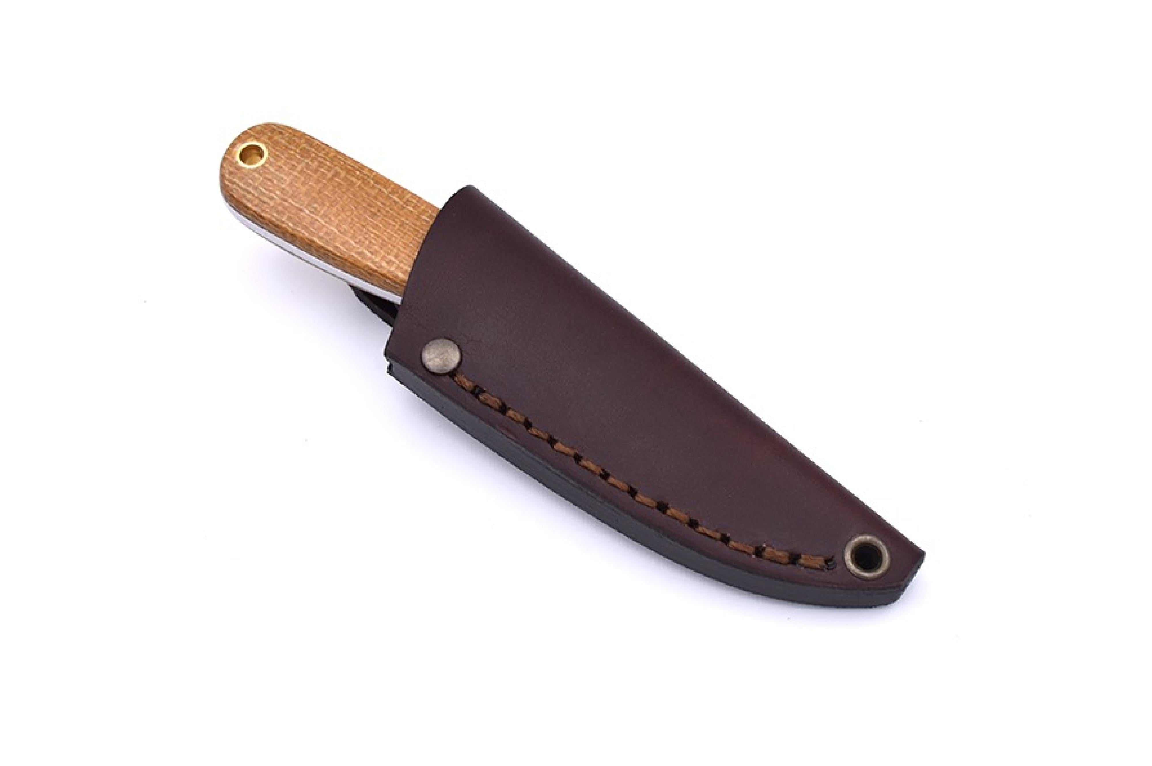 Brisa - Necker 70 - MustardMicarta - Scandi - Leather - 16 cm - Carving knives