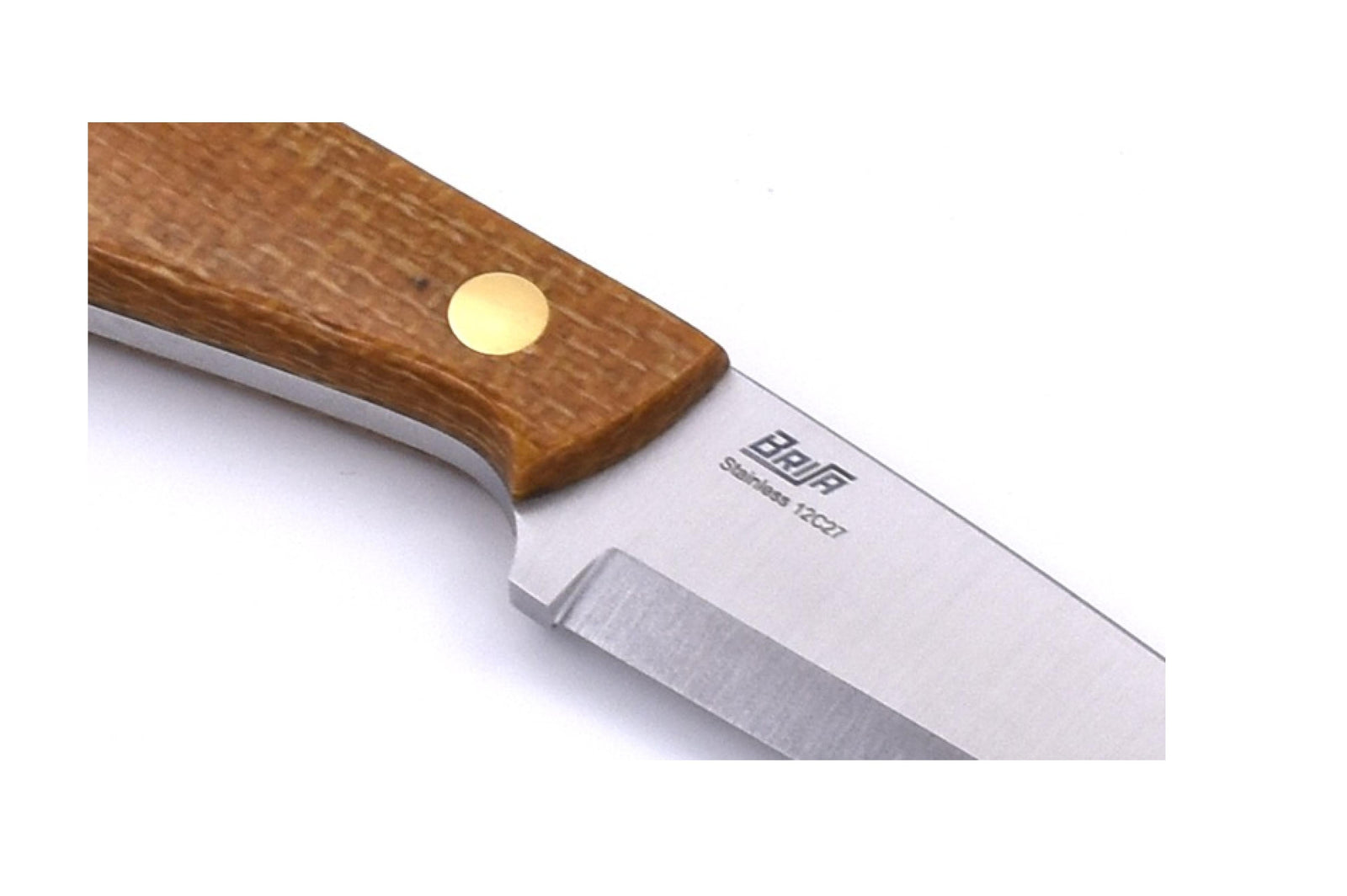 Brisa - Necker 70 - MustardMicarta - Scandi - Leather - 16 cm - Carving knives