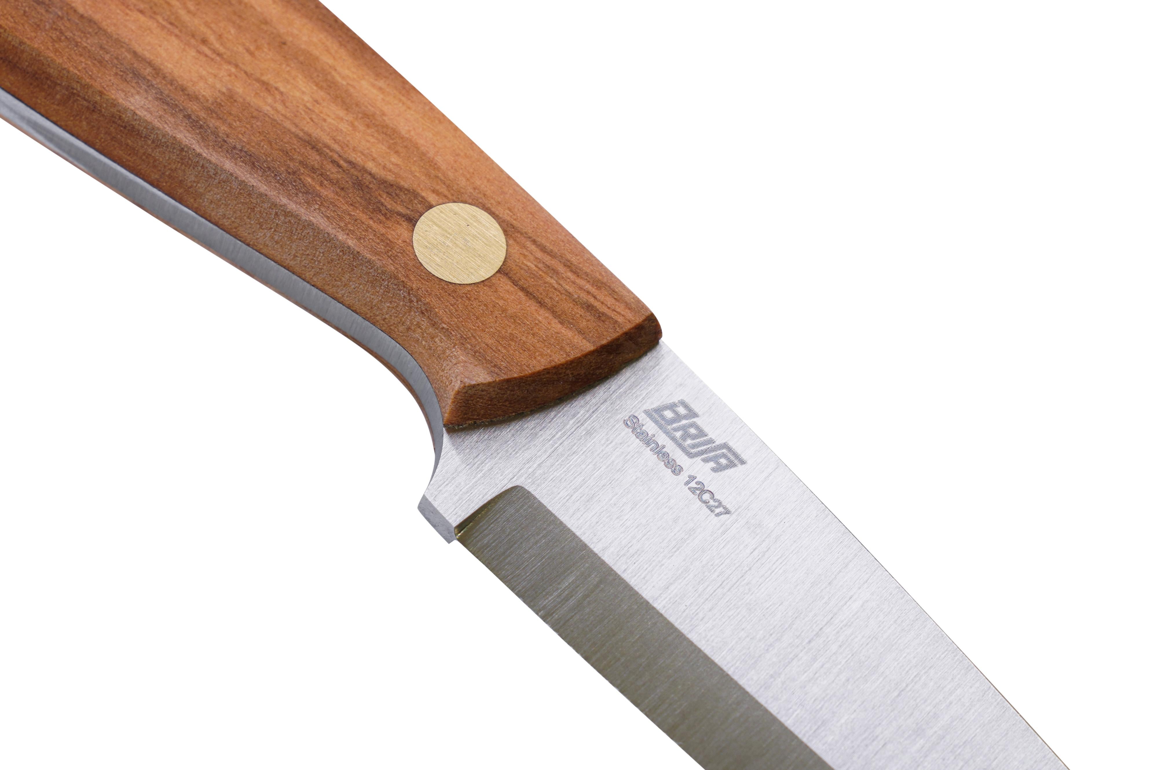 Brisa - Necker 70 - Olive - Scandi - Leather - 16 cm - Carving knives