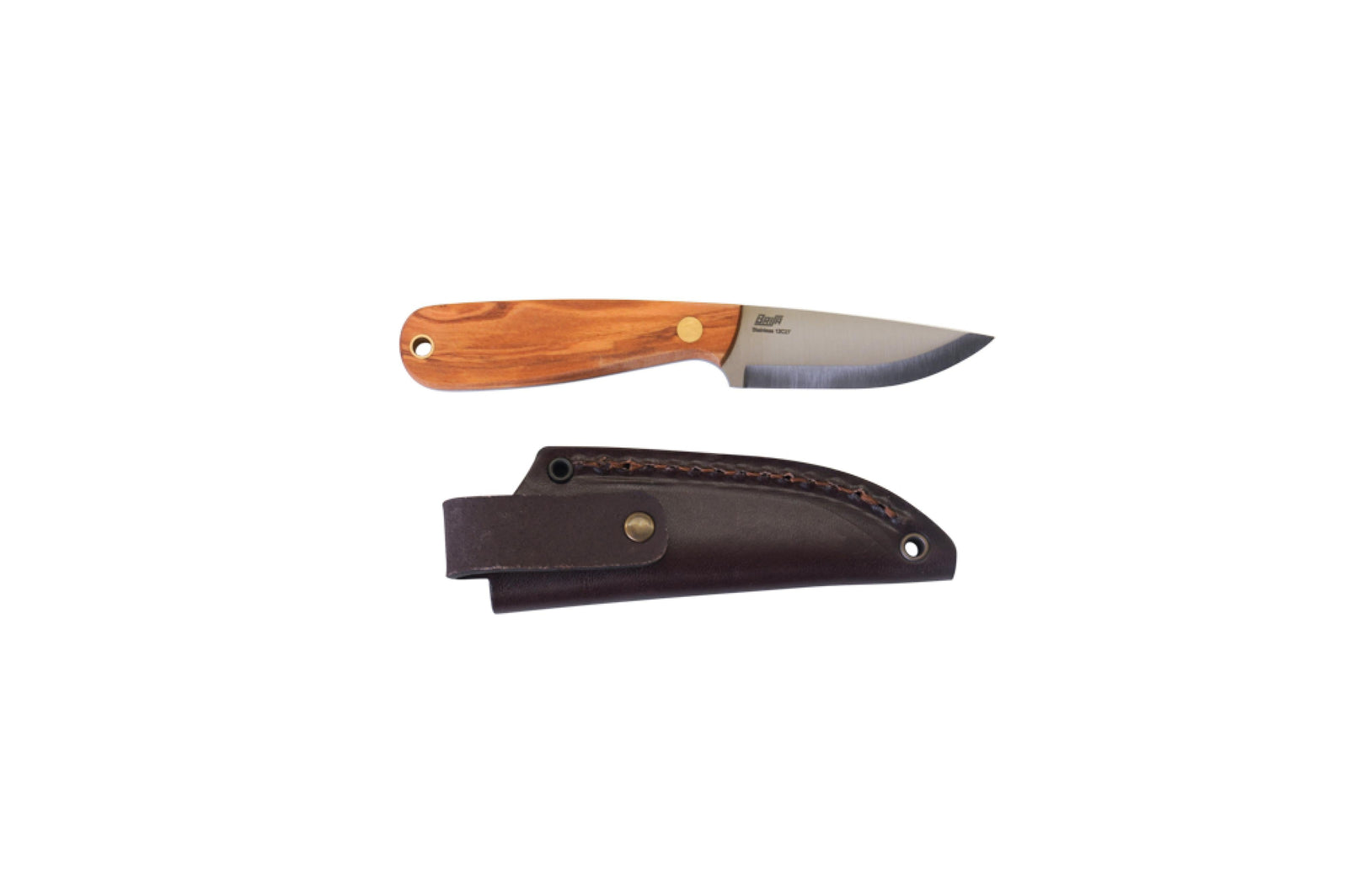 Brisa - Necker 70 - Olive - Scandi - Leather - 16 cm - Carving knives