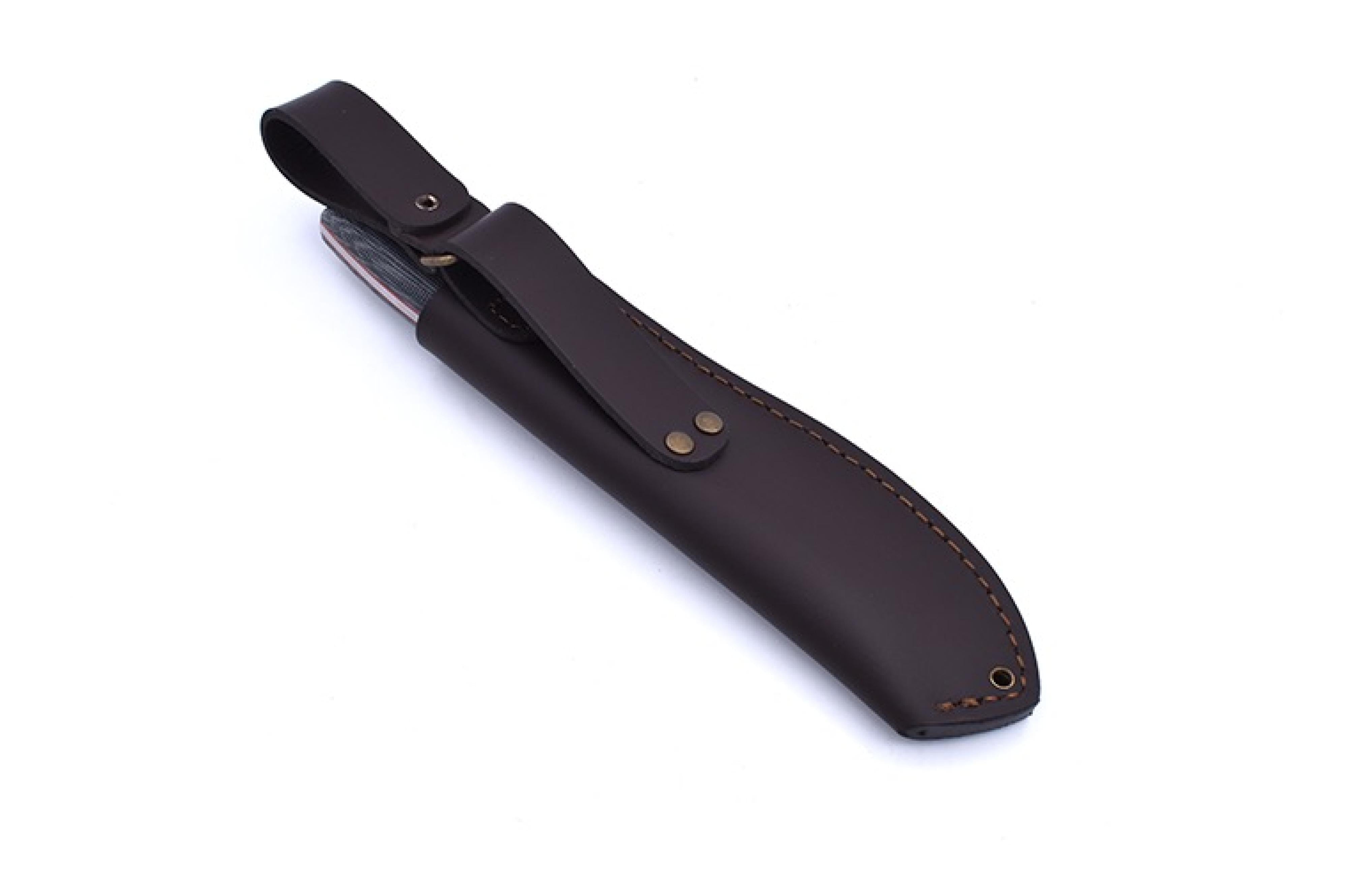 Brisa - Nessmuk 125 - BlackMicarta - Scandi - Leather - 24 cm - Bushcraft knives