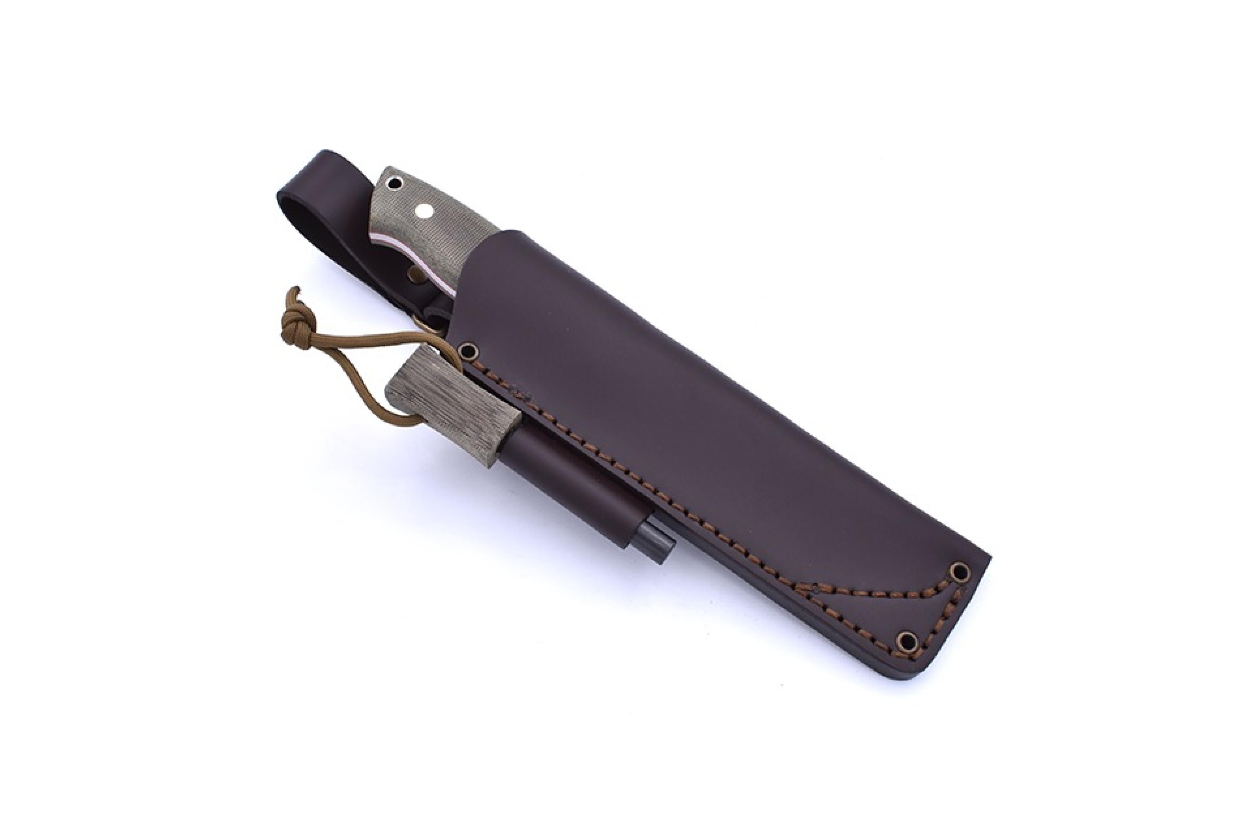 Brisa - Nessmuk 125 - GreenMicarta - Scandi - Firesteel - 24 cm - Bushcraft knives