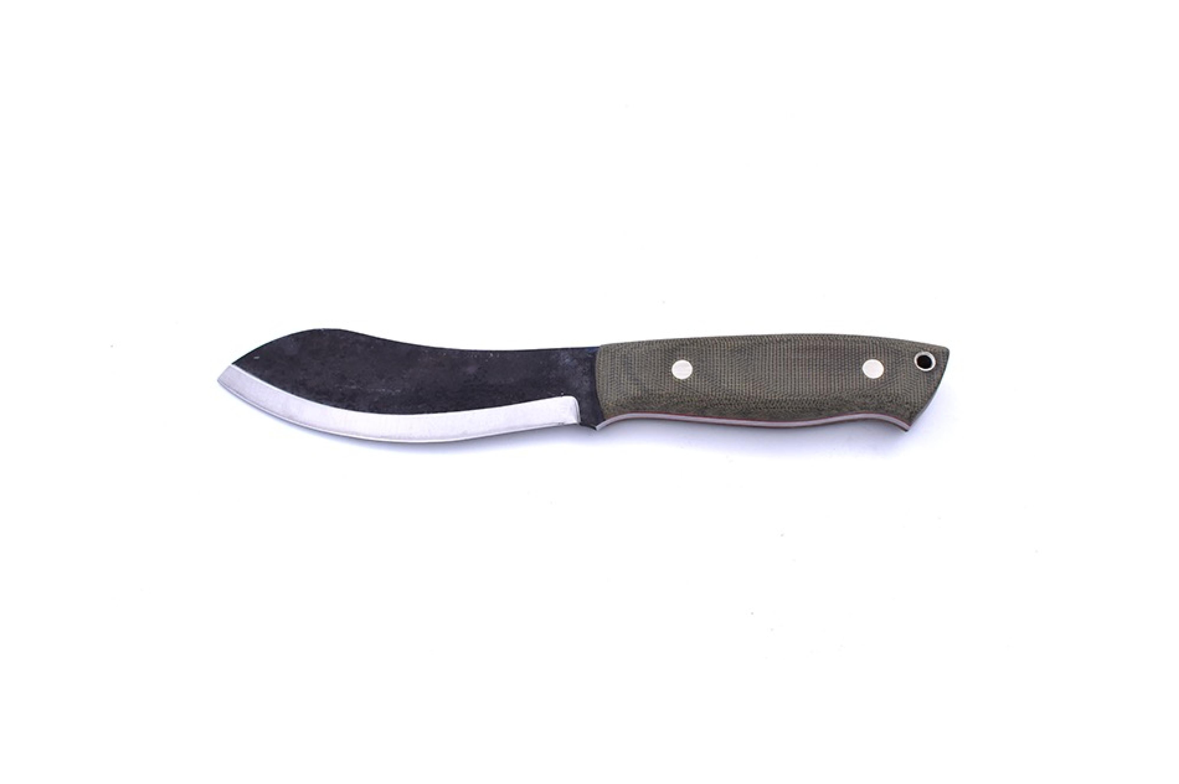 Brisa - Nessmuk 125 - GreenMicarta - Scandi - Leather - 24 cm - Bushcraft knives